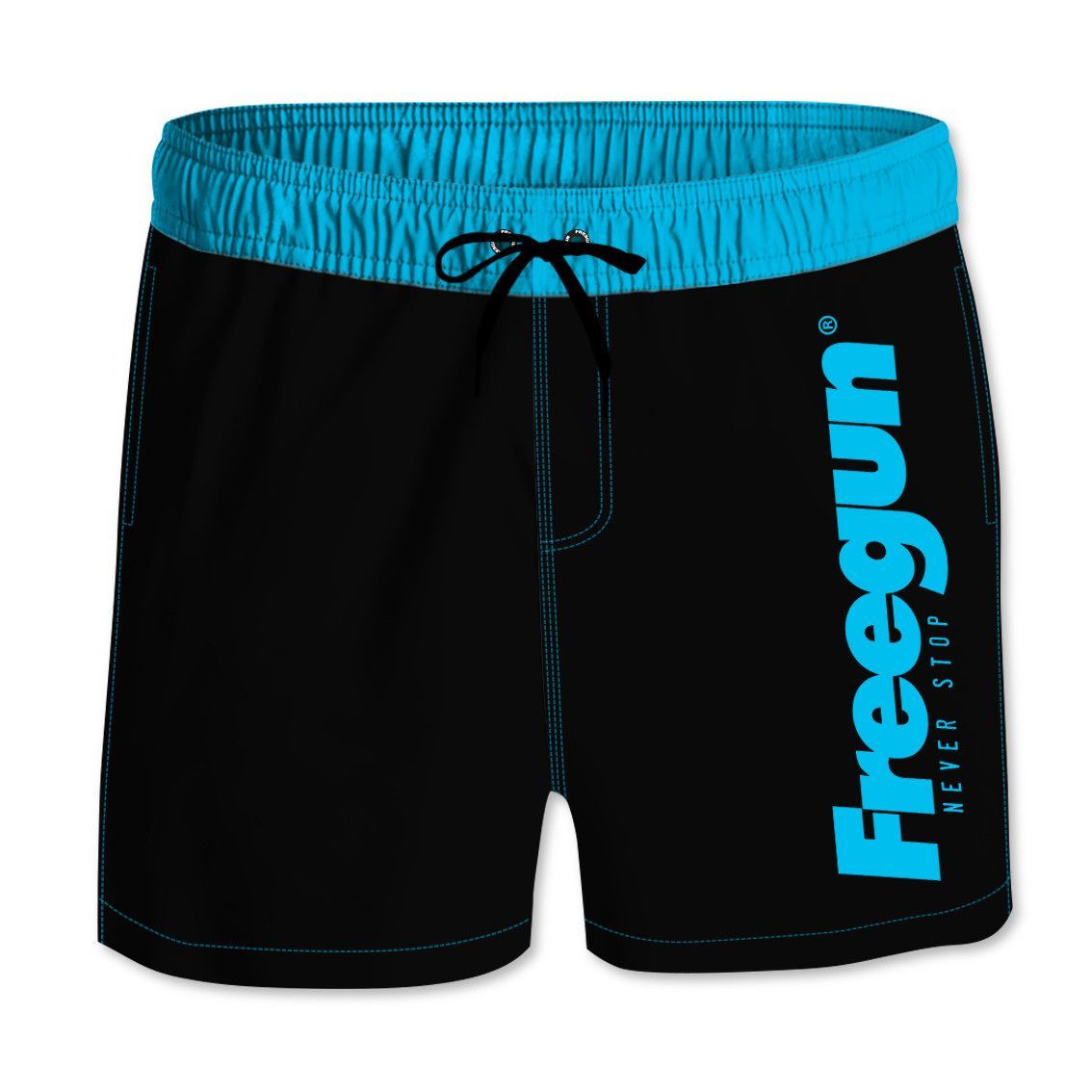 Boardshort court freegun garçon ceinture élastique et colorée (photo) Boardshort court freegun garçon ceinture élastique et colorée