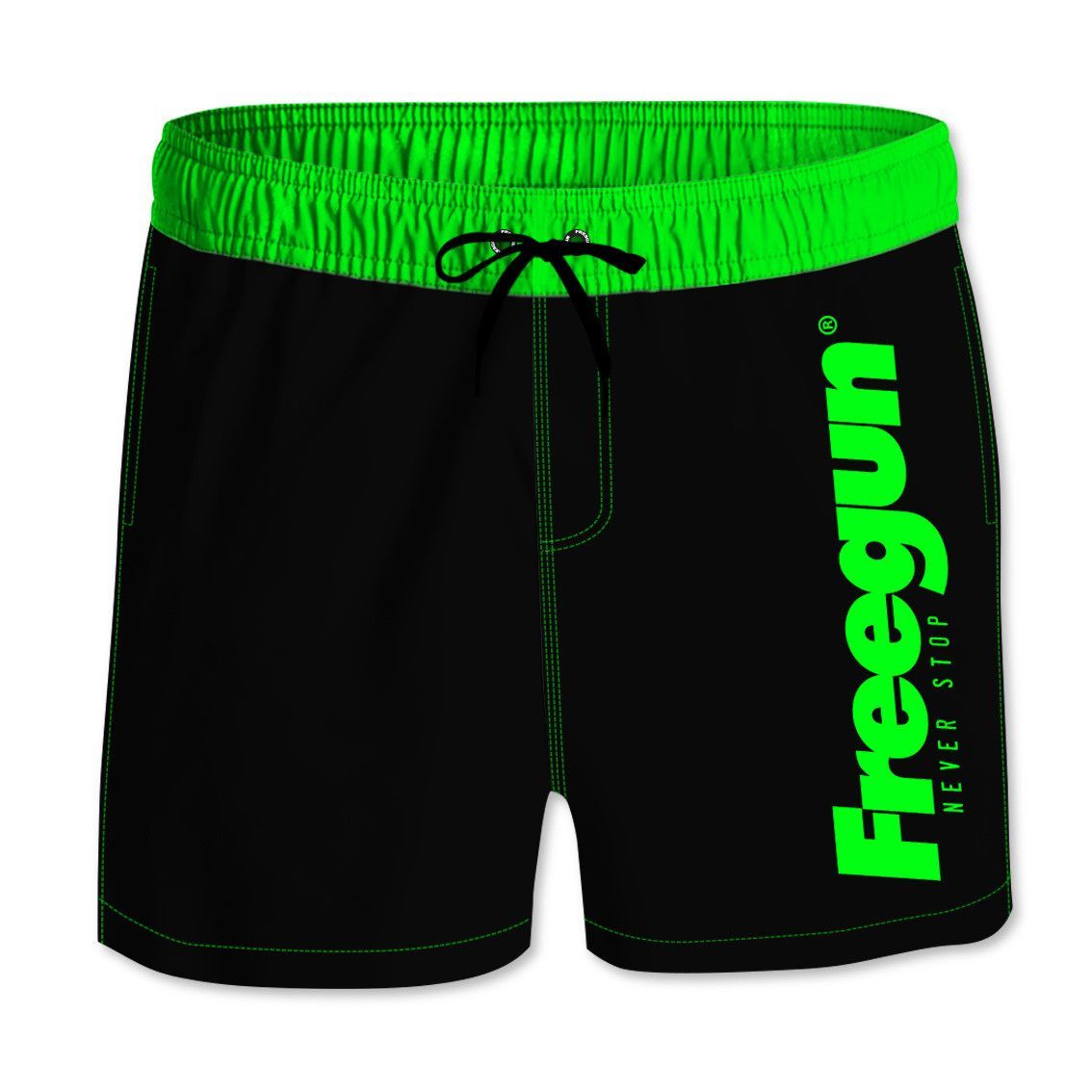 Boardshort court freegun garçon ceinture élastique et colorée (photo) Boardshort court freegun garçon ceinture élastique et colorée