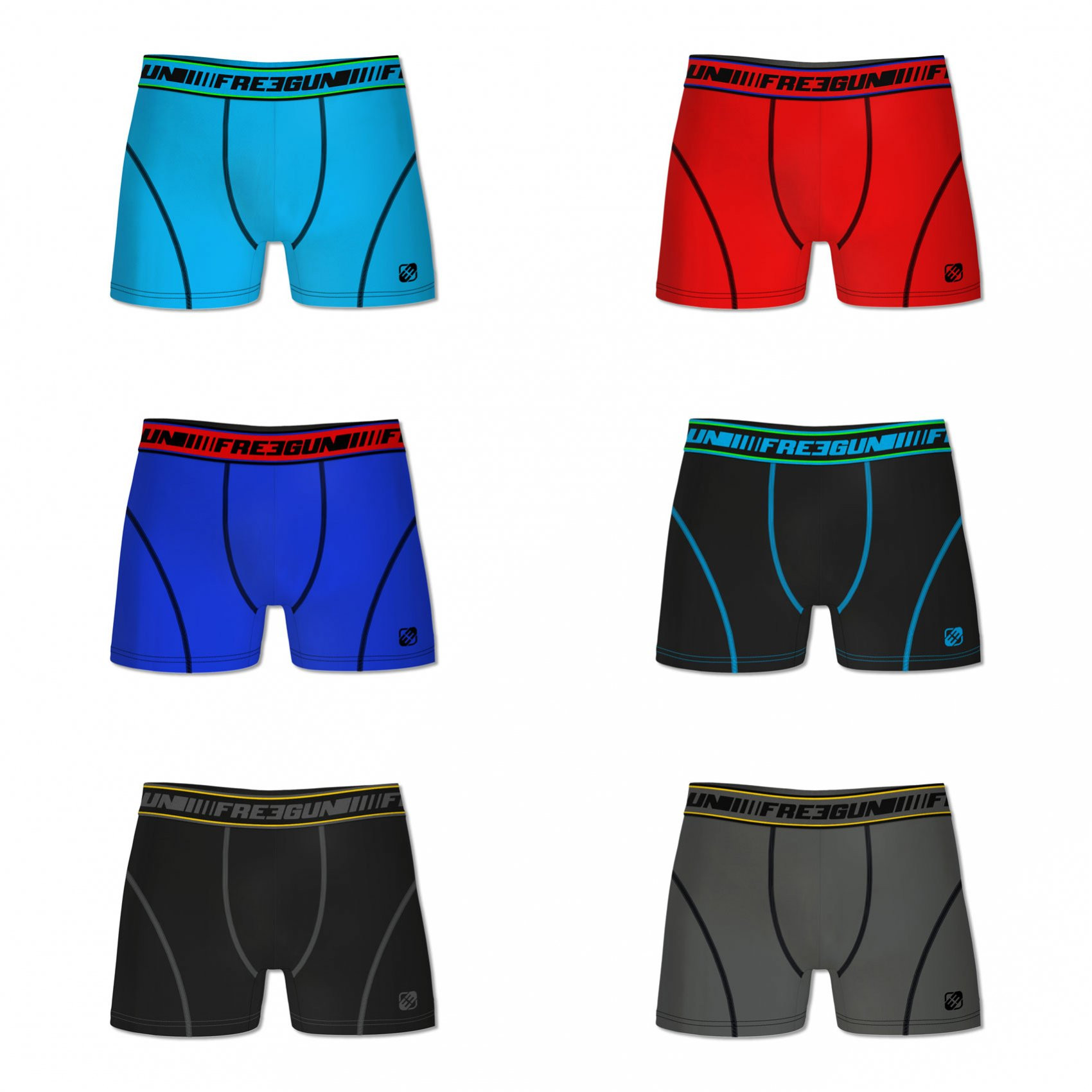 Lot de 6 boxers freegun homme clim (photo) Lot de 6 boxers freegun homme clim