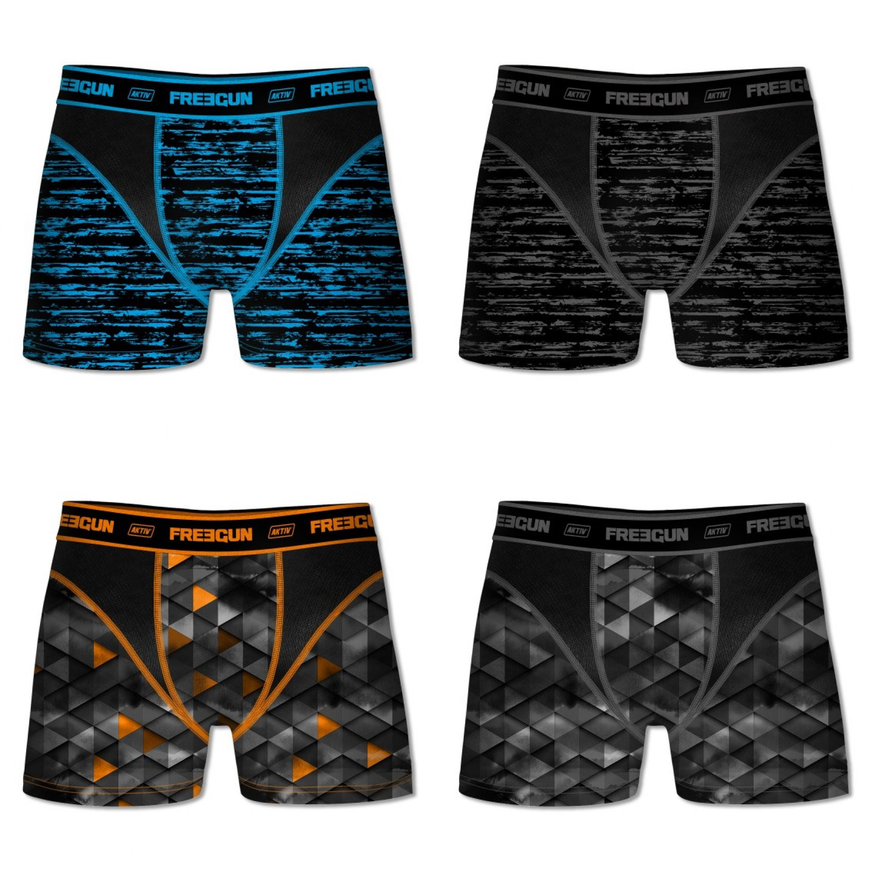 Lot de 4 boxers freegun homme aktiv (photo) Lot de 4 boxers freegun homme aktiv