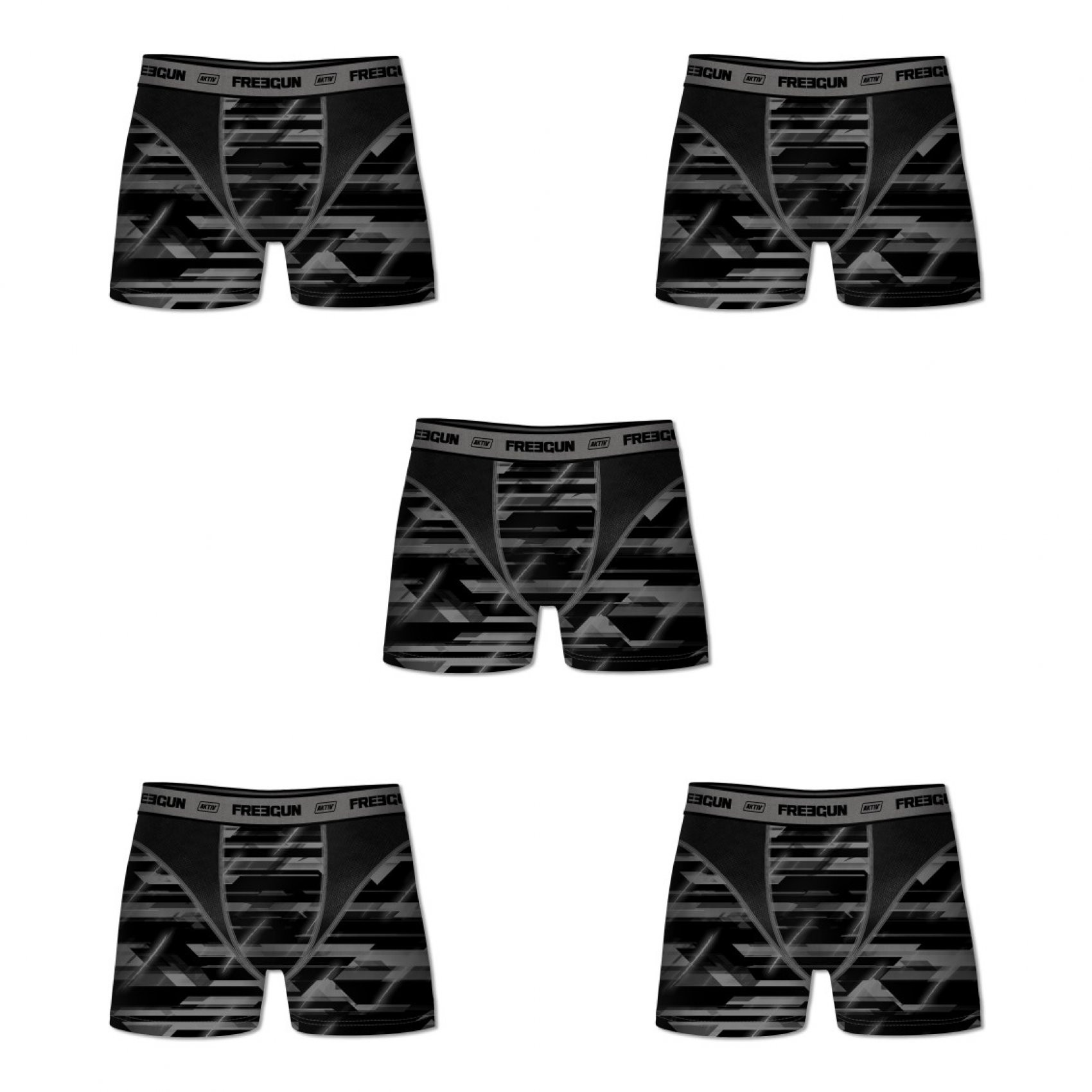 Lot de 5 boxers freegun homme aktiv (photo) Lot de 5 boxers freegun homme aktiv