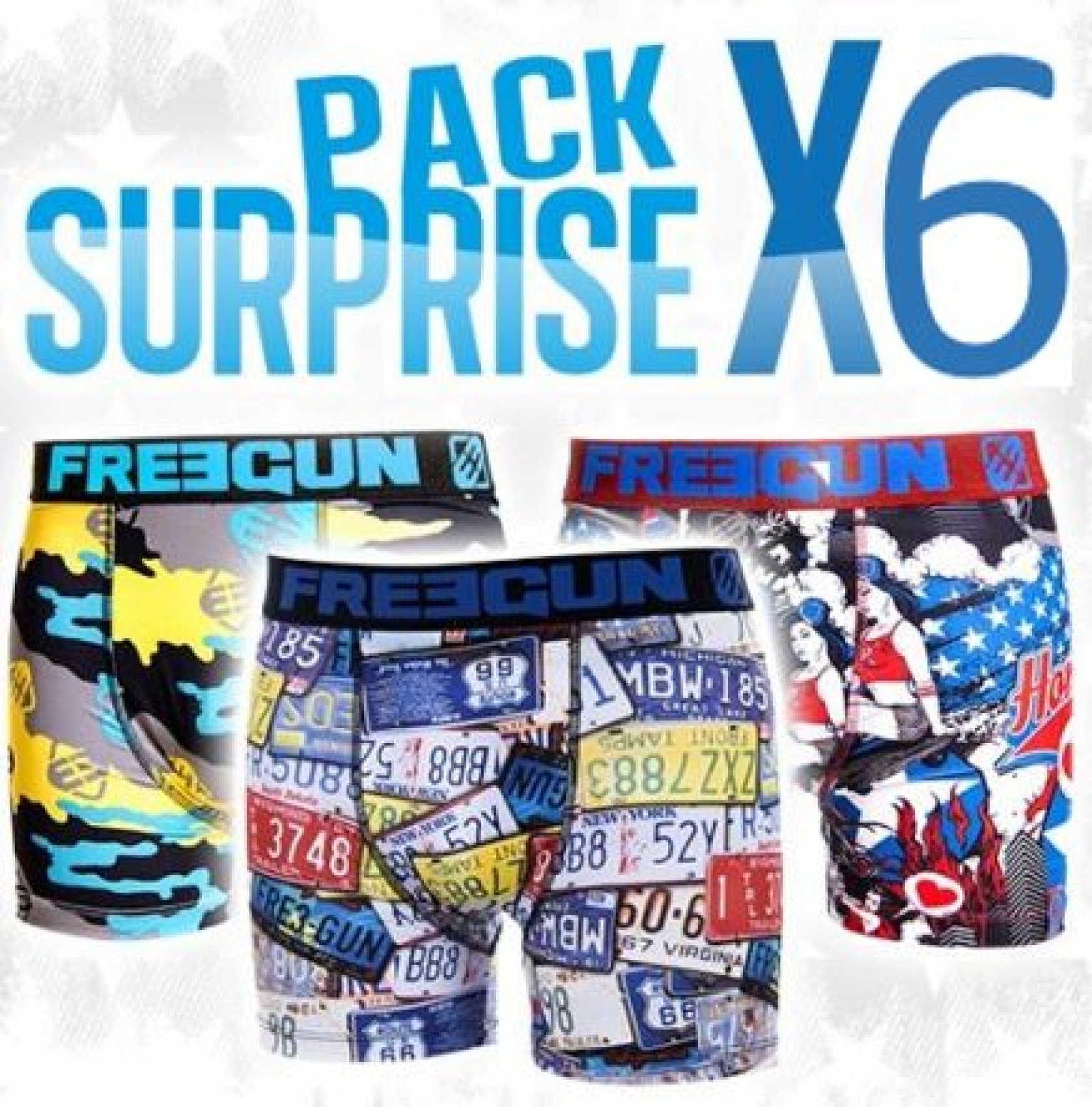 Pack surprise de 6 boxers homme (photo) Pack surprise de 6 boxers homme (photo)