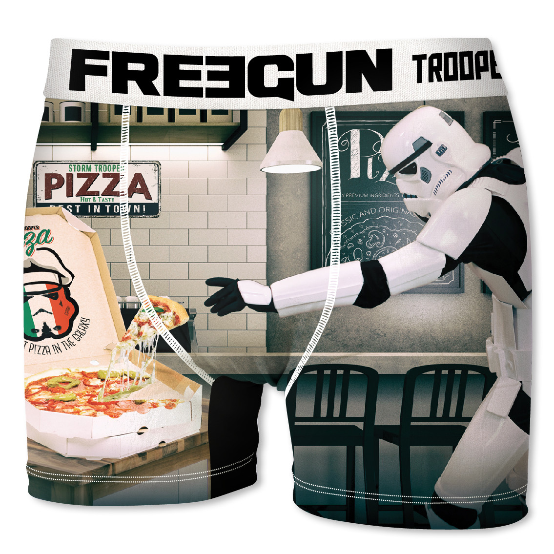 Boxer homme freegun stormtrooper pizza blanc (photo) Boxer homme freegun stormtrooper pizza blanc (photo)