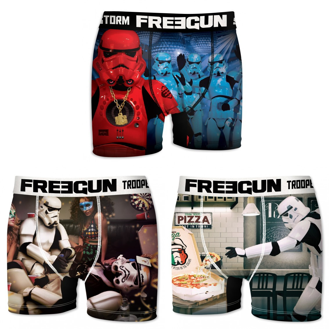 Lot de 3 boxers homme freegun stormtroopers multicolore (photo) Lot de 3 boxers homme freegun stormtroopers multicolore (photo)