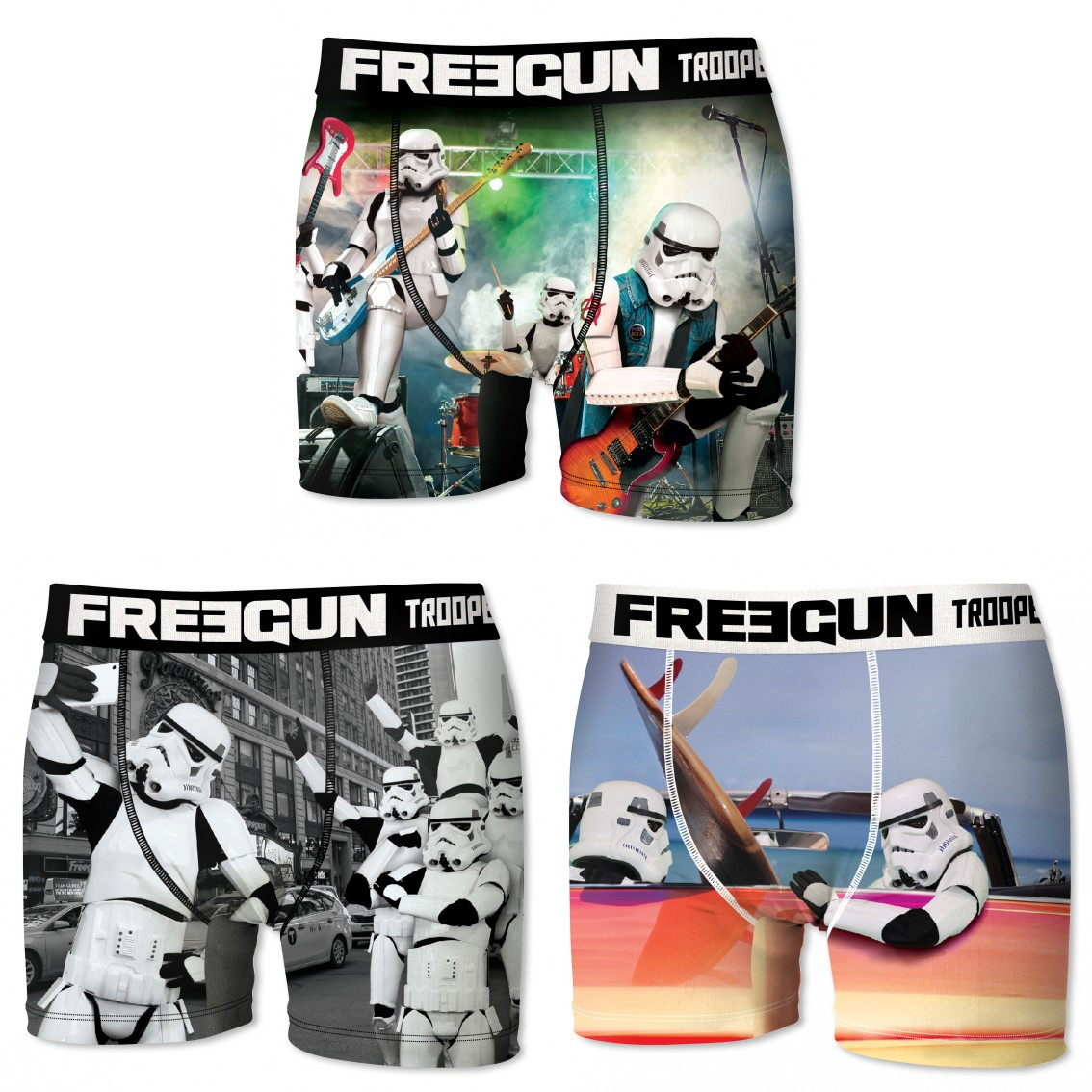 Lot de 3 boxers freegun homme stormtrooper multicolore (photo) Lot de 3 boxers freegun homme stormtrooper multicolore (photo)