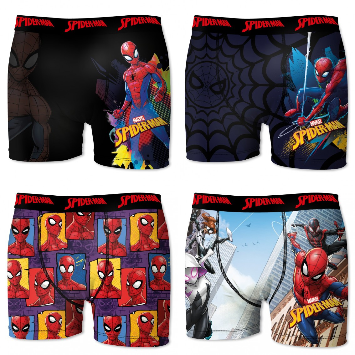 Lot de 4 boxers homme spider-man marvel (photo) Lot de 4 boxers homme spider-man marvel (photo)