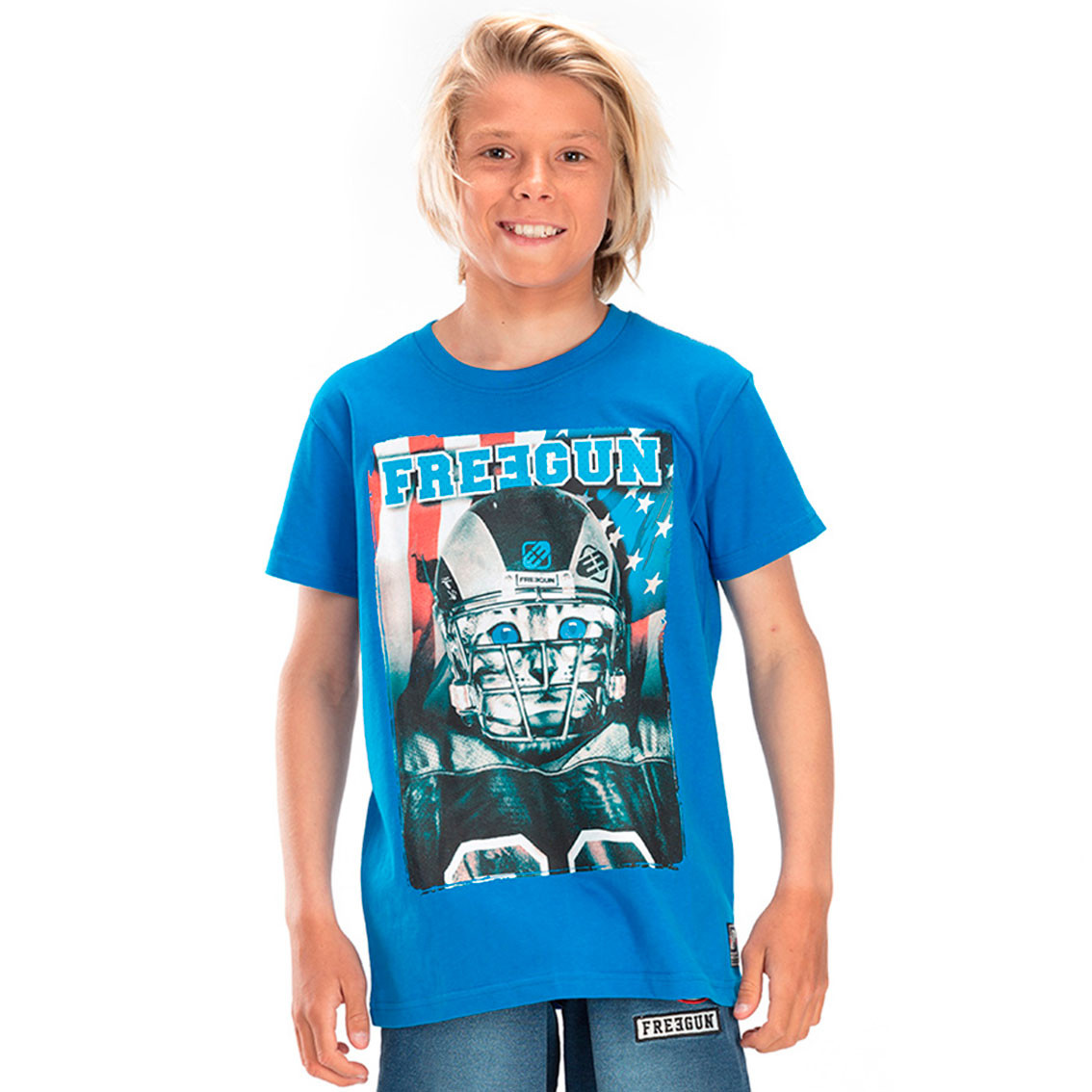 T-shirt freegun american bleu et blanc (photo) T-shirt freegun american bleu et blanc (photo)
