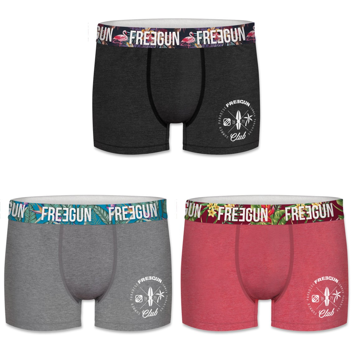 Lot de 3 boxers coton homme uni multicolore (photo) Lot de 3 boxers coton homme uni multicolore (photo)