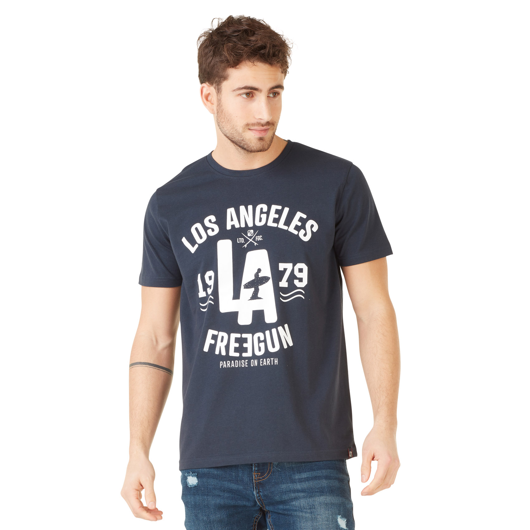 T-shirt homme los angeles bleu (photo) T-shirt homme los angeles bleu (photo)