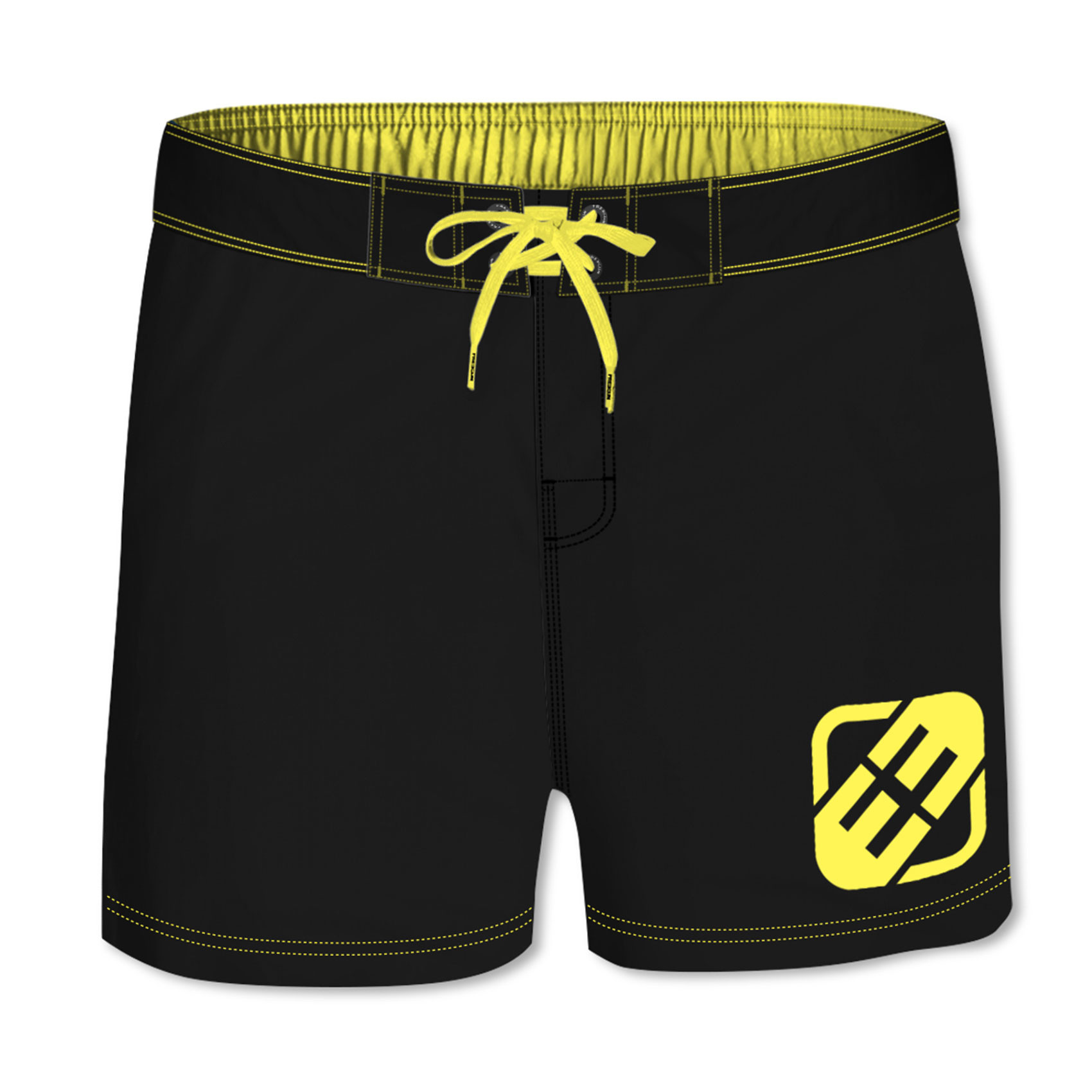 Boardshort court garçon uni jaune (photo) Boardshort court garçon uni jaune (photo)