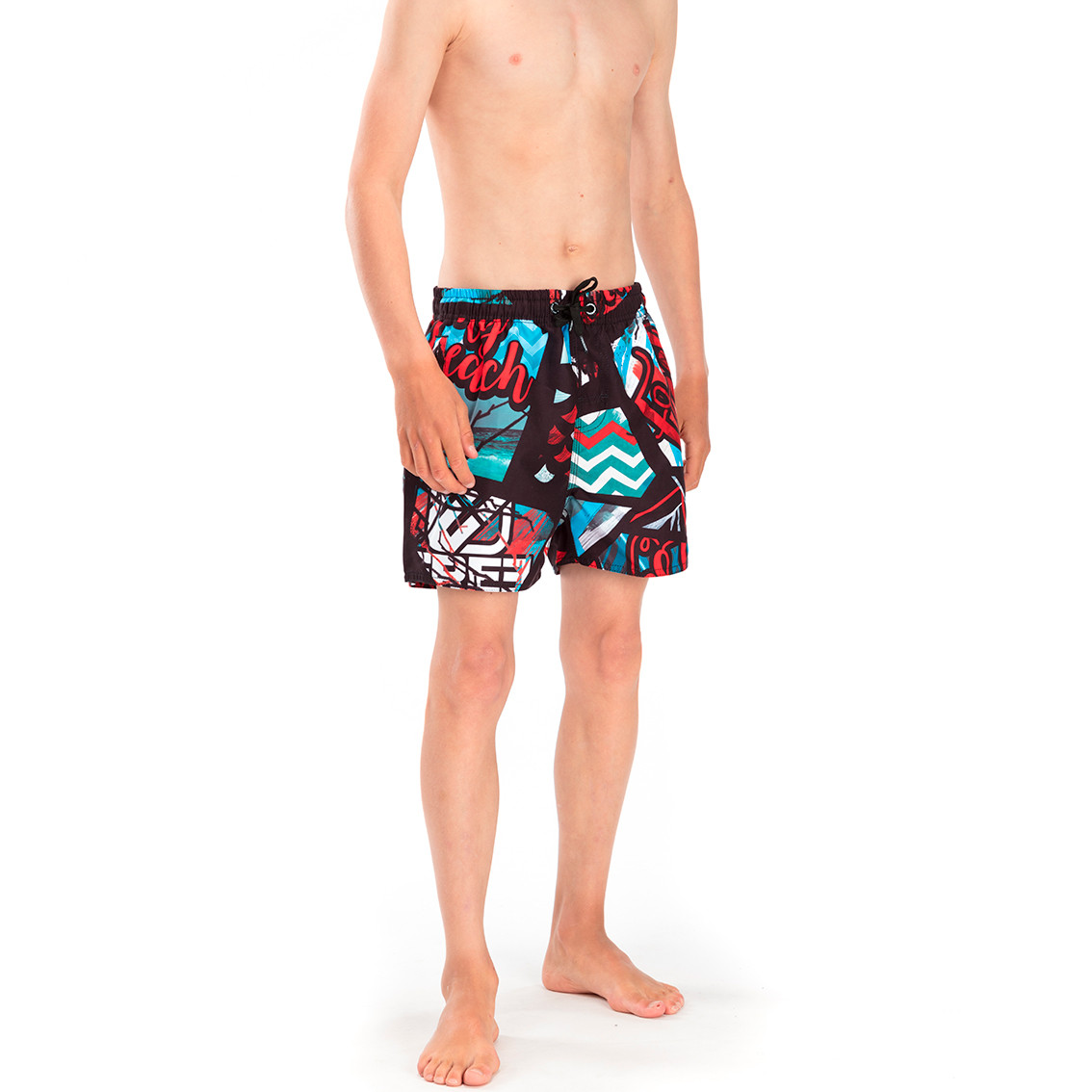 Boardshort court garçon freegun graf rouge et bleu (photo) Boardshort court garçon freegun graf rouge et bleu (photo)