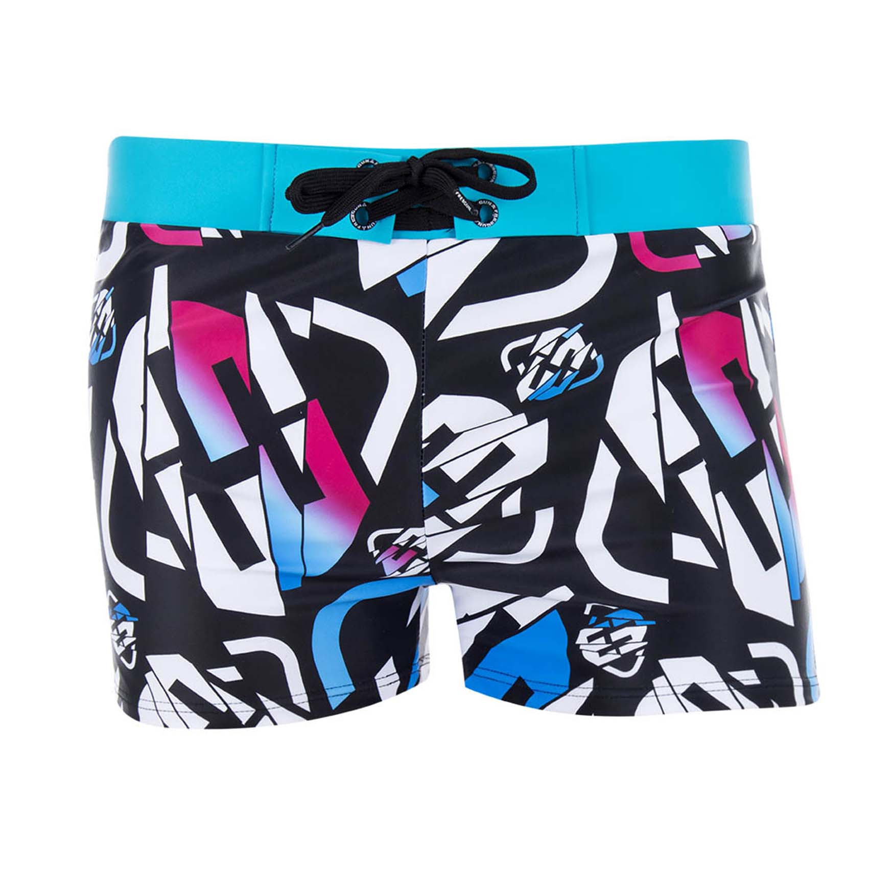 Boxer de bain bébé freegun logo noir et bleu (photo) Boxer de bain bébé freegun logo noir et bleu (photo)