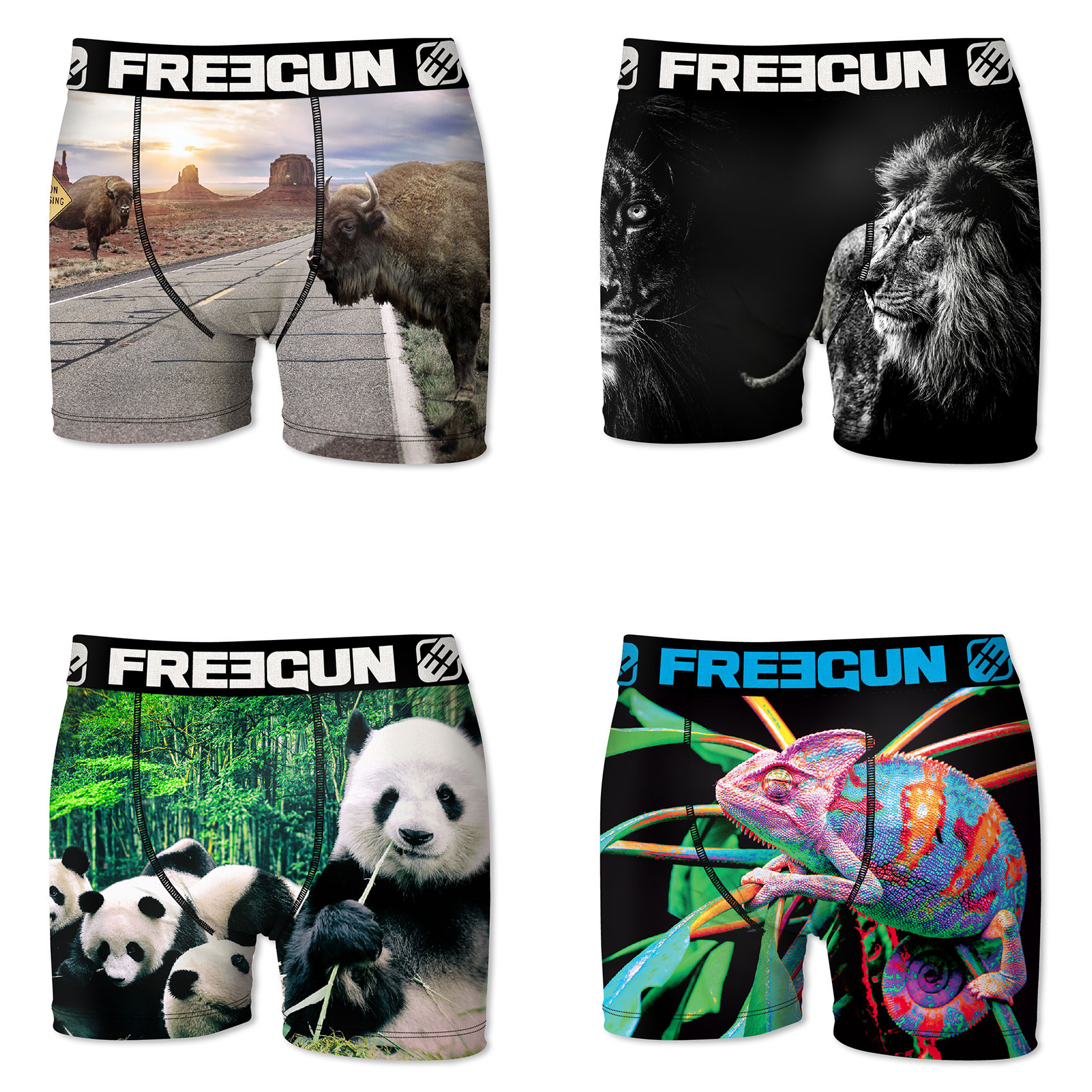 Lot de 4 boxers freegun homme animal (photo) Lot de 4 boxers freegun homme animal
