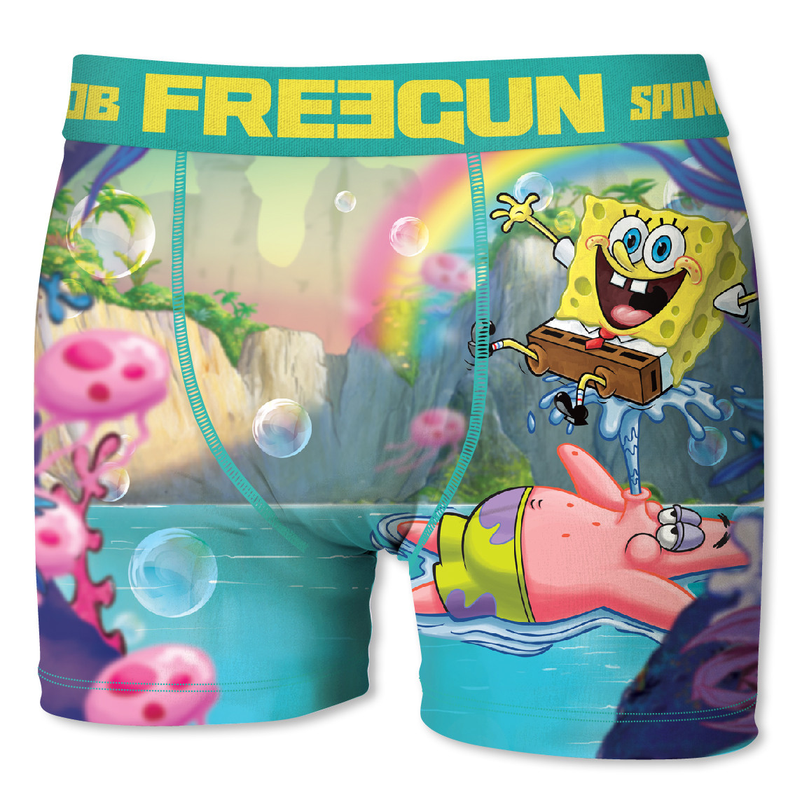 Boxer microfibre homme bob l'eponge arc en ciel (photo) Boxer microfibre homme bob l'eponge arc en ciel (photo)