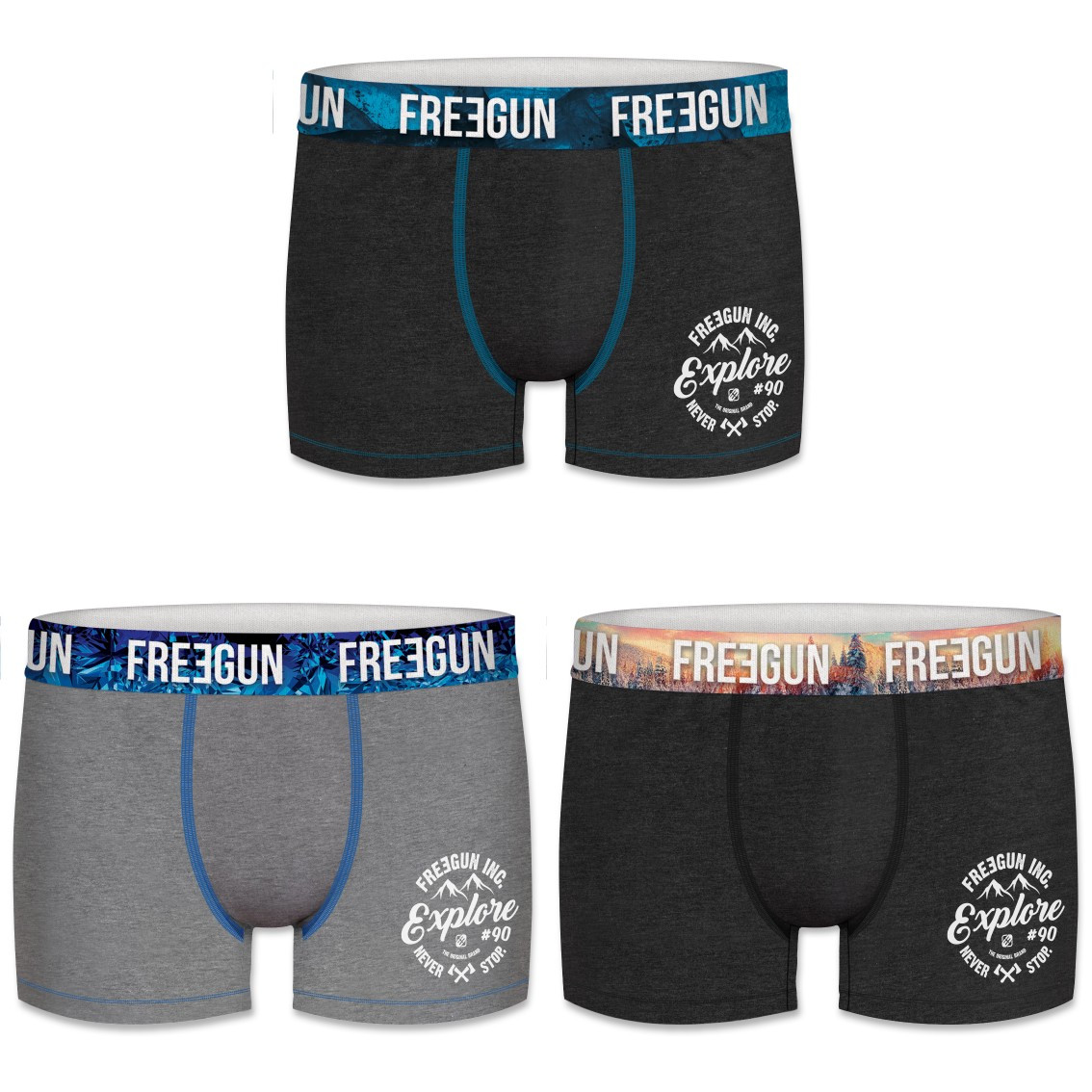 Lot de 3 boxers coton garcon wint explore multicolore (photo) Lot de 3 boxers coton garcon wint explore multicolore (photo)