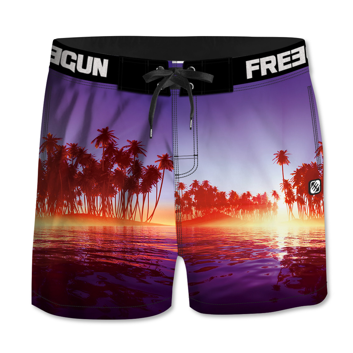 Boardshort court homme freegun palmiers multicolore (photo) Boardshort court homme freegun palmiers multicolore (photo)