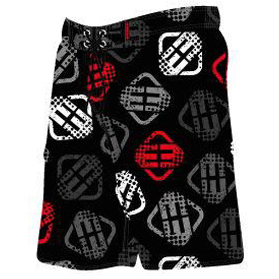 Short de bain flottant homme freegun logo gris et rouge (photo) Short de bain flottant homme freegun logo gris et rouge (photo)