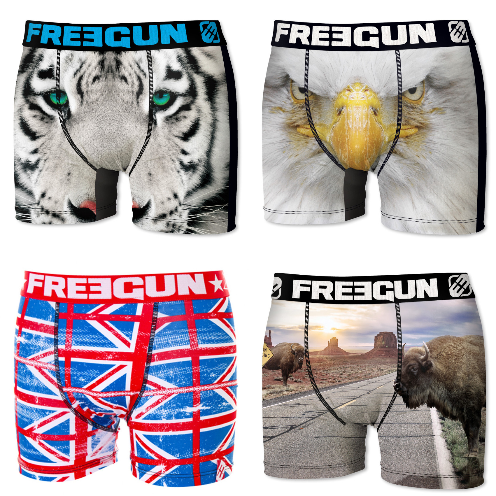 Boxers homme microfibre packx4 freegun e3 (photo) Boxers homme microfibre packx4 freegun e3 (photo)