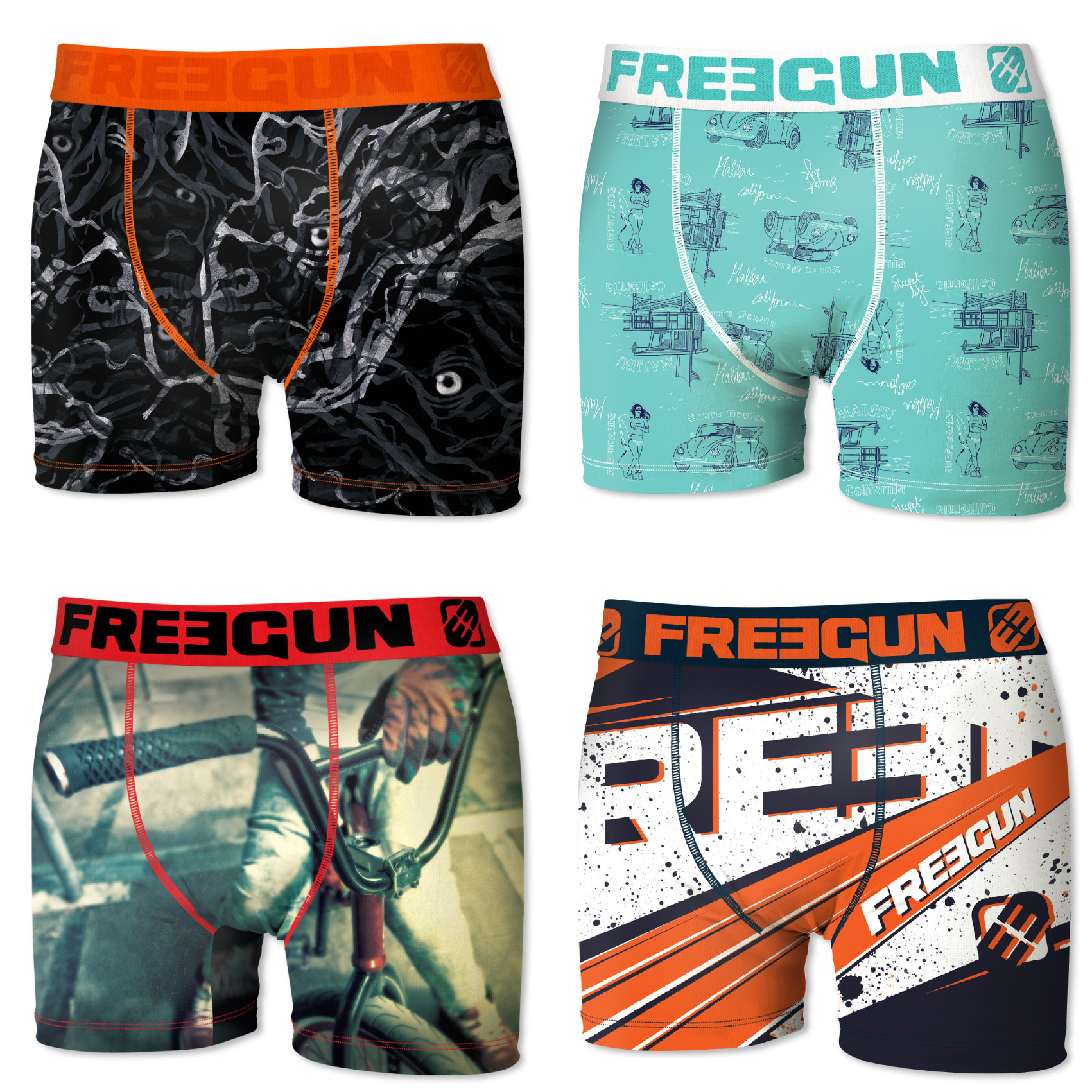 Boxers homme microfibre packx4 freegun e5 (photo) Boxers homme microfibre packx4 freegun e5 (photo)