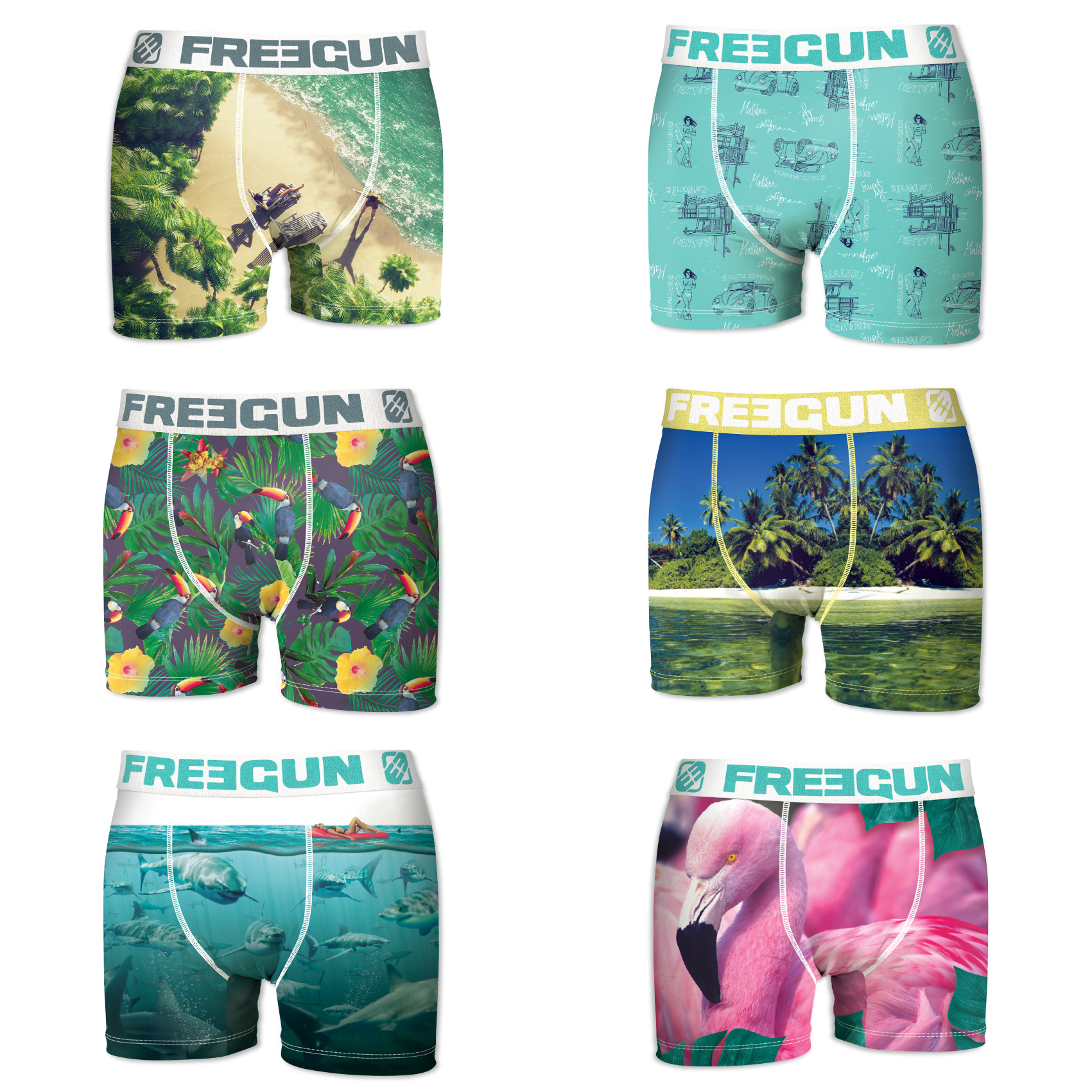 Boxers homme microfibre packx6 freegun e2 (photo) Boxers homme microfibre packx6 freegun e2 (photo)