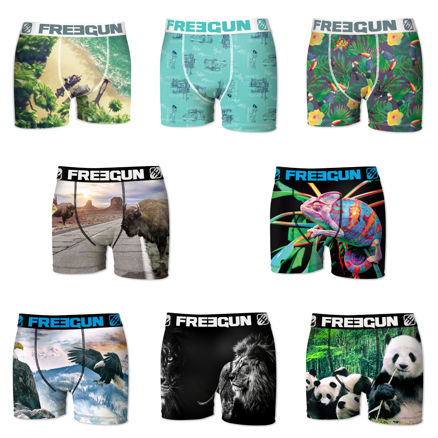 Boxers homme microfibre packx8 freegun e1 (photo) Boxers homme microfibre packx8 freegun e1 (photo)