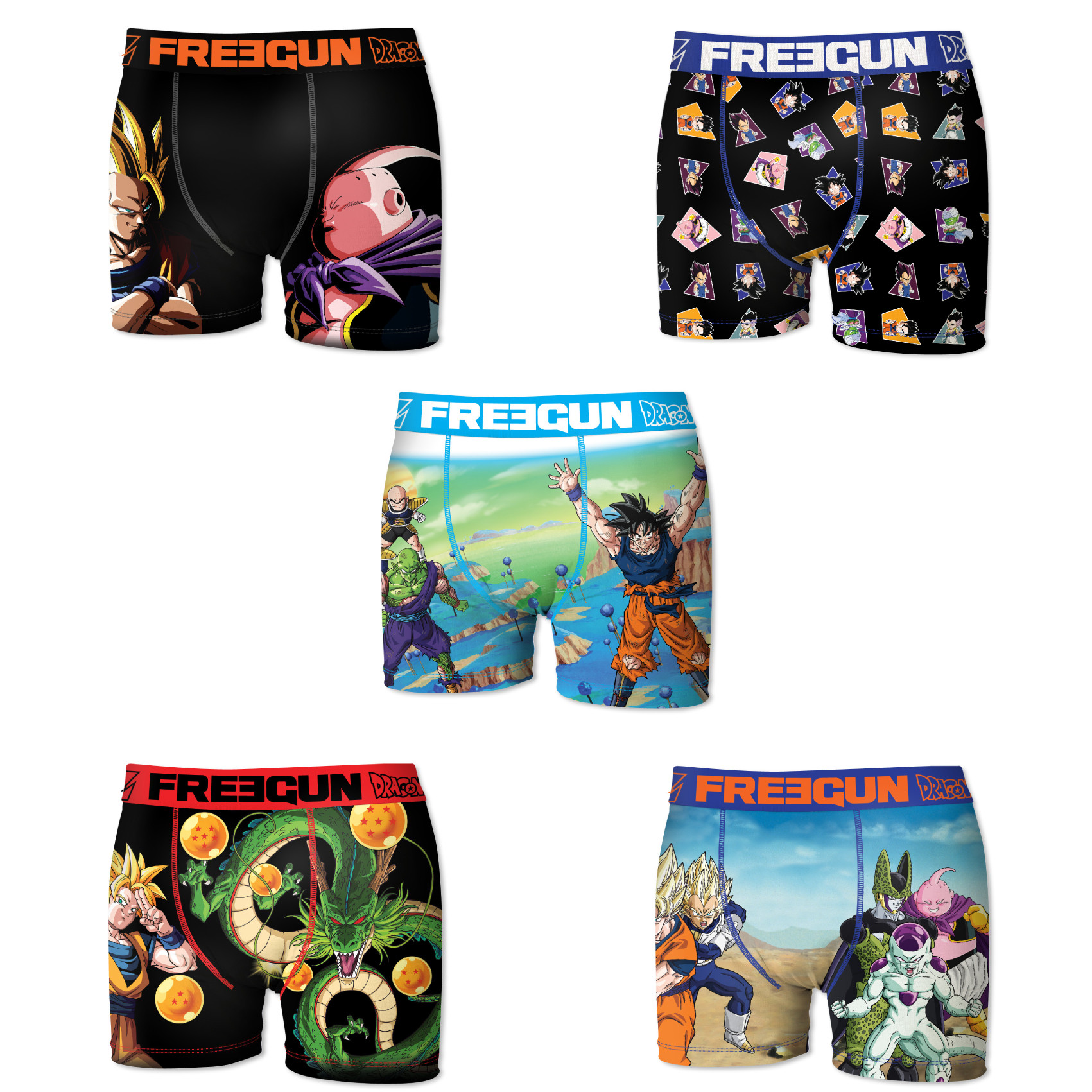 Boxers homme microfibre packx5 freegun dragon ball z e1 (photo) Boxers homme microfibre packx5 freegun dragon ball z e1 (photo)