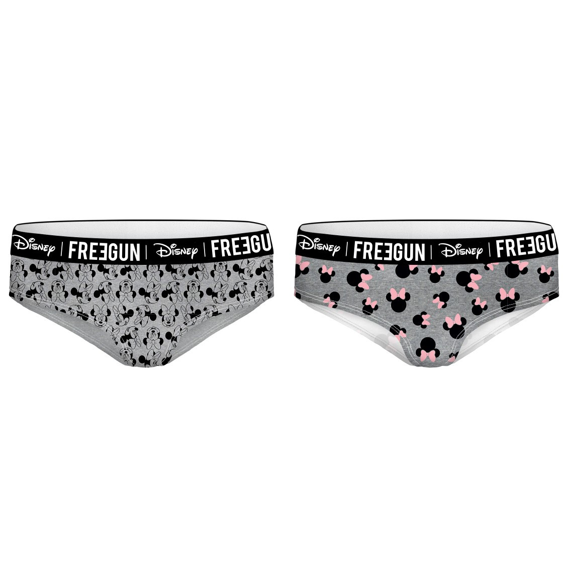 Lot de 2 boxers freegun femme coton disney minnie rose et gris (photo) Lot de 2 boxers freegun femme coton disney minnie rose et gris (photo)