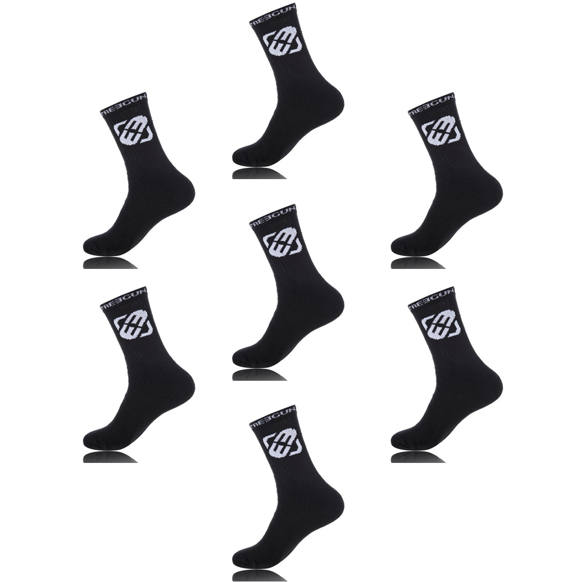 Lot de 7 paires de chaussettes tennis homme freegun noir (photo) Lot de 7 paires de chaussettes tennis homme freegun noir (photo)