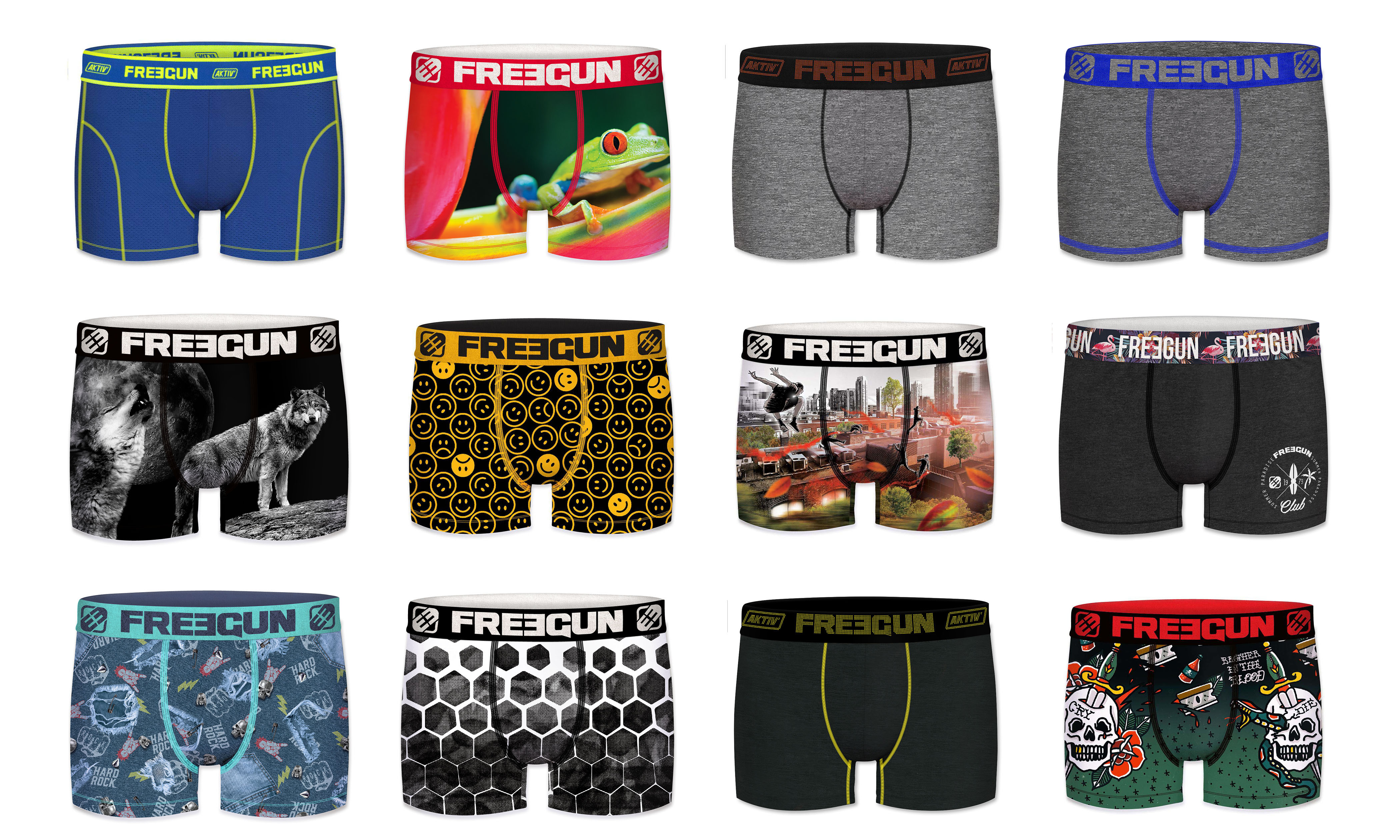 Lot de 12 boxers freegun surprise homme (photo) Lot de 12 boxers freegun surprise homme