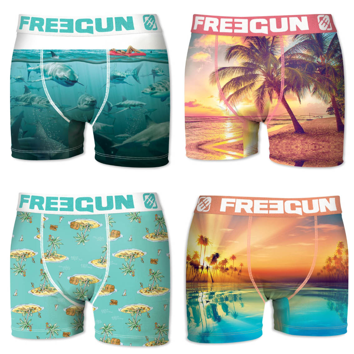 Boxers homme microfibre packx4 freegun e8 (photo) Boxers homme microfibre packx4 freegun e8 (photo)