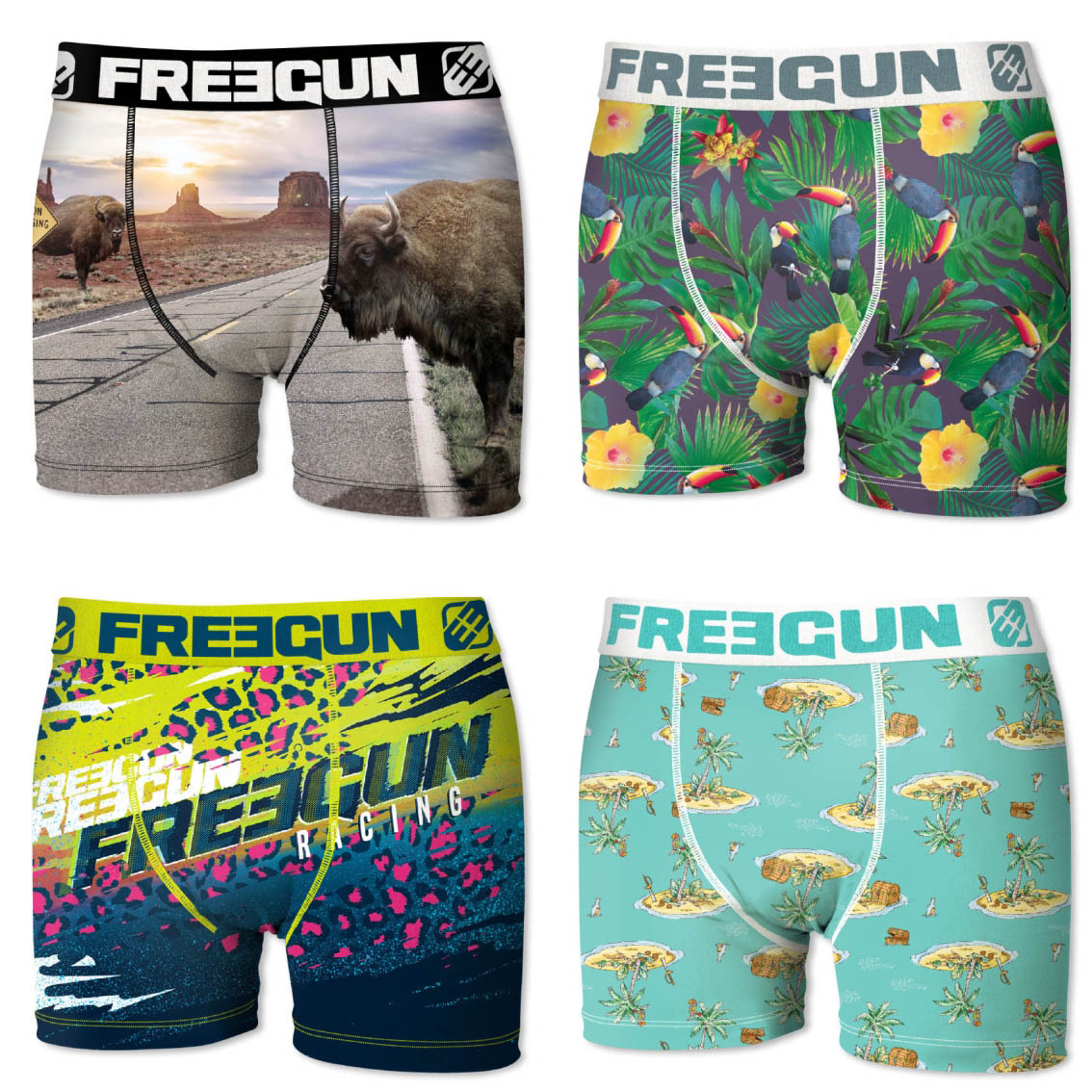 Boxers homme microfibre packx4 freegun e1 (photo) Boxers homme microfibre packx4 freegun e1 (photo)