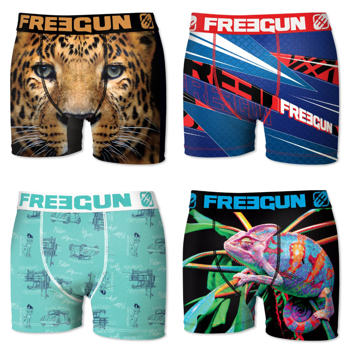 Boxers homme microfibre packx4 freegun e2 (photo) Boxers homme microfibre packx4 freegun e2 (photo)