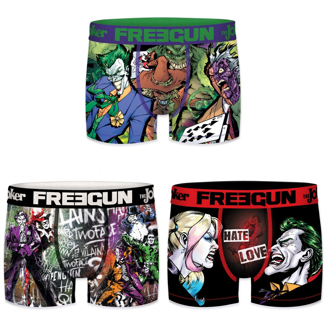 Lot de 3 boxers freegun homme dc comics joker g1 (photo) Lot de 3 boxers freegun homme dc comics joker g1 (photo)