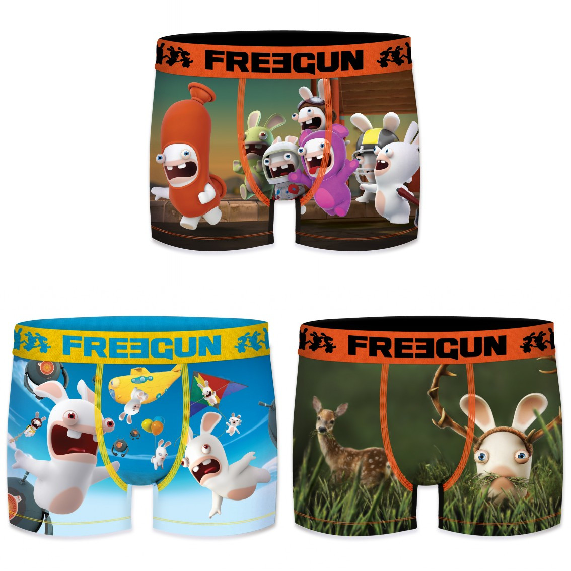 Lot de 3 boxers freegun homme lapins cretins g2 (photo) Lot de 3 boxers freegun homme lapins cretins g2 (photo)
