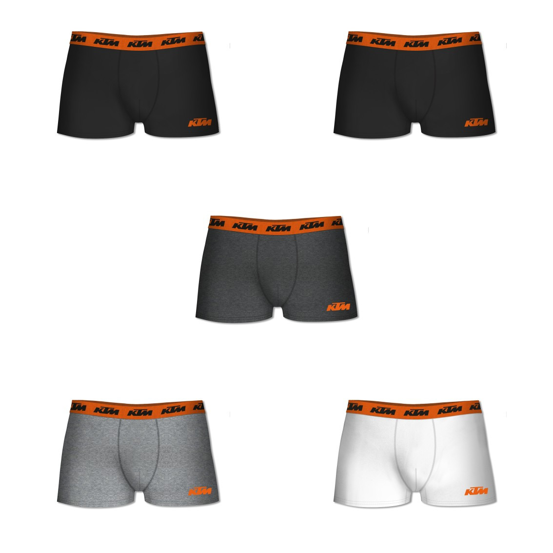 Lot de 5 boxers homme en coton ktm3 multicolore (photo) Lot de 5 boxers homme en coton ktm3 multicolore