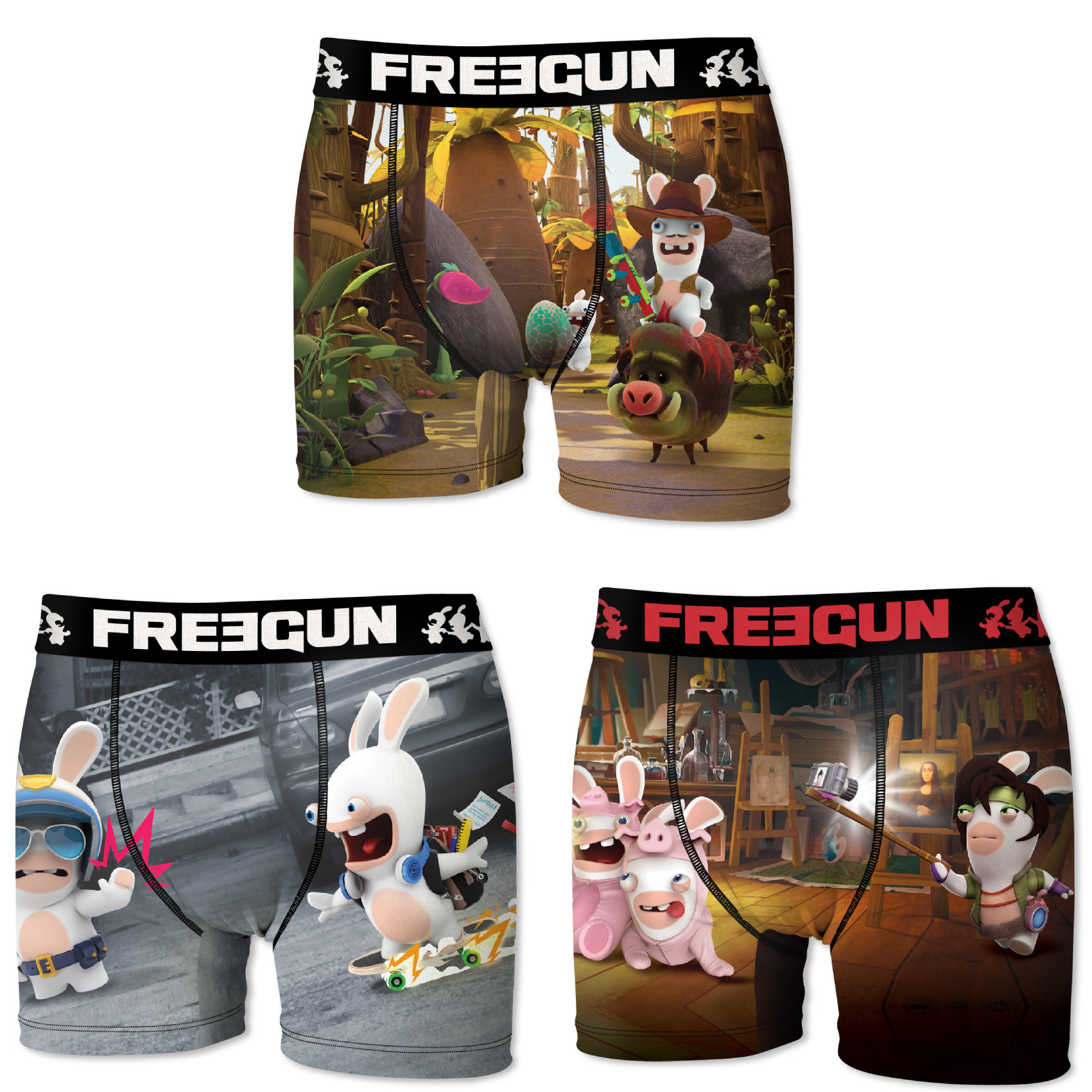 Boxers homme microfibre packx3 freegun lapin cretin e1 (photo) Boxers homme microfibre packx3 freegun lapin cretin e1 (photo)