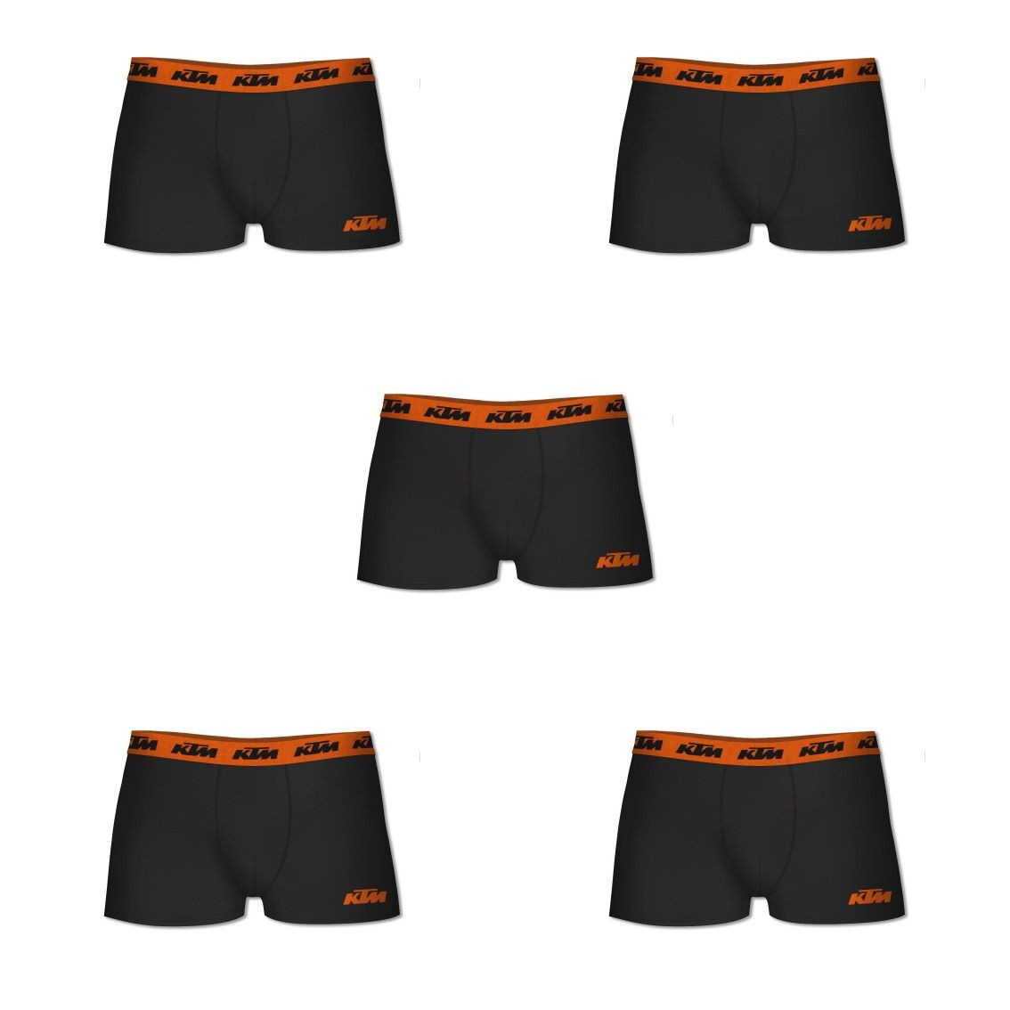 Lot de 5 boxers homme en coton ktm3 noir (photo) Lot de 5 boxers homme en coton ktm3 noir