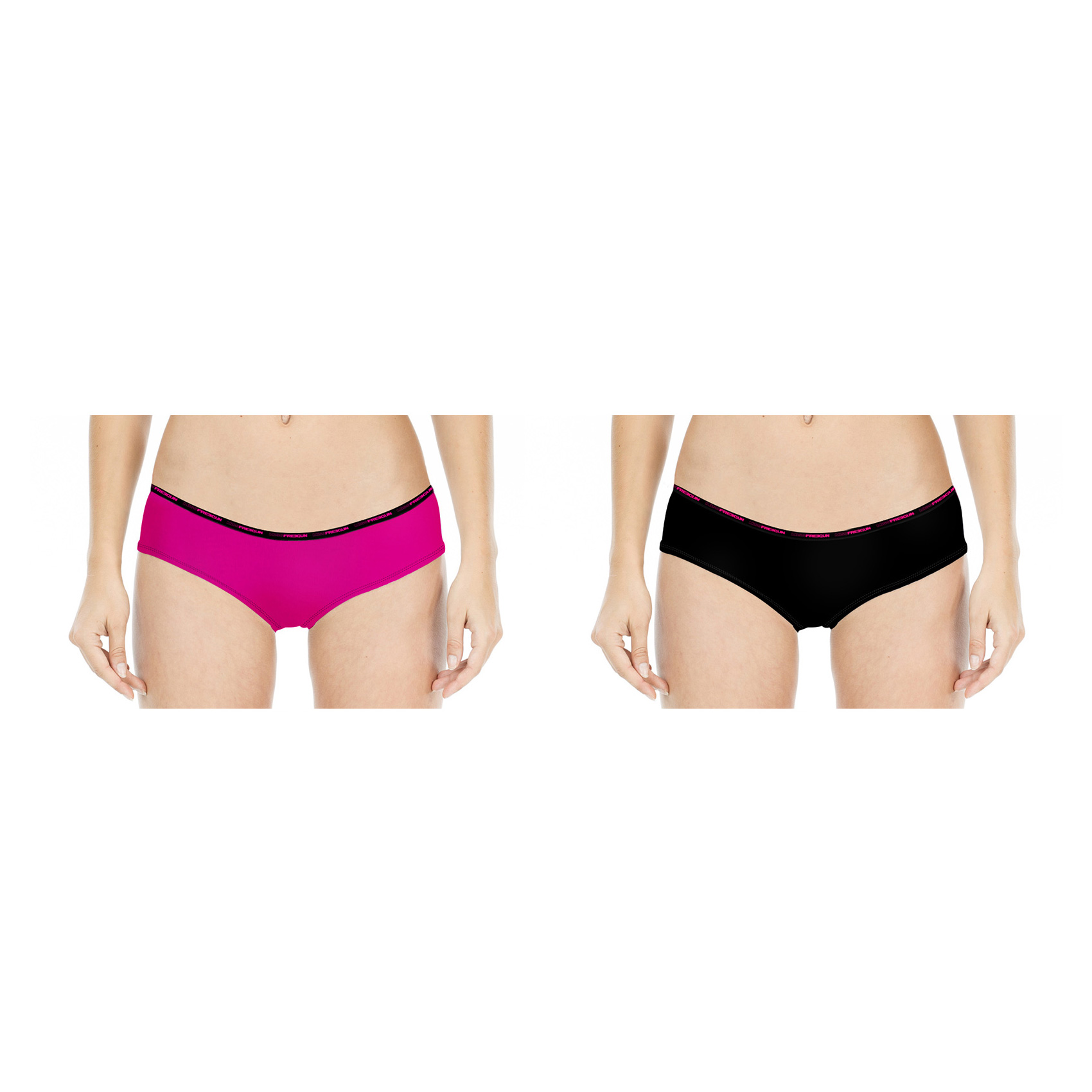 Lot de 2 boxers freegun fille soft touch noir et rose (photo) Lot de 2 boxers freegun fille soft touch noir et rose (photo)