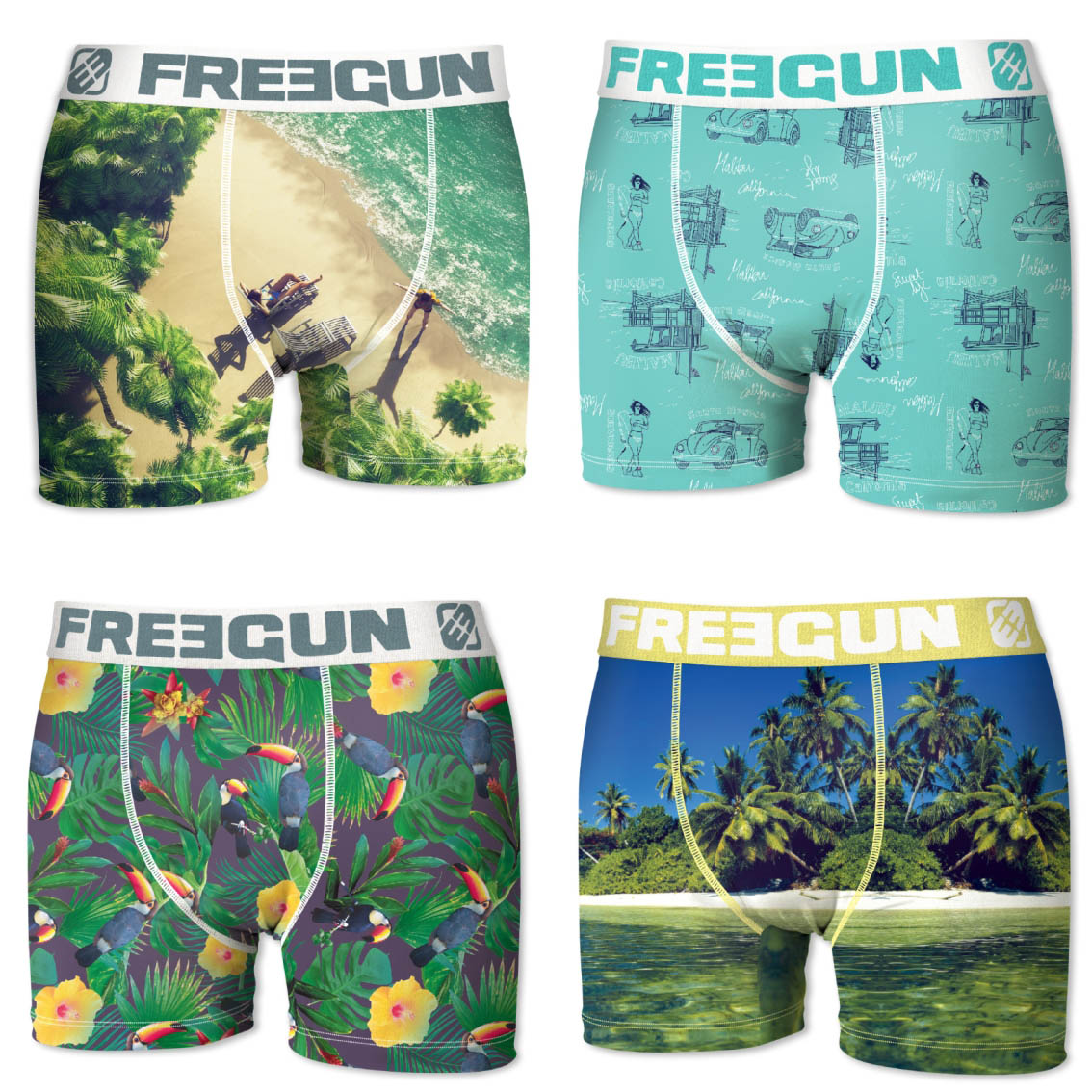 Boxers homme microfibre packx4 freegun e7 (photo) Boxers homme microfibre packx4 freegun e7 (photo)
