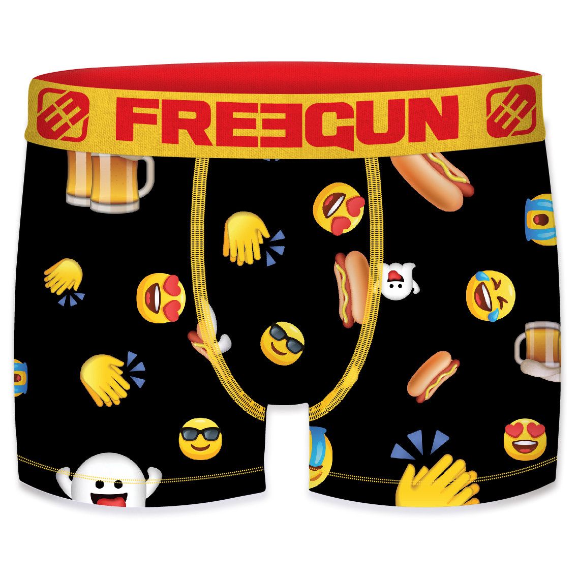 Boxer freegun homme emotik joy noir et jaune Boxer freegun homme emotik joy noir et jaune