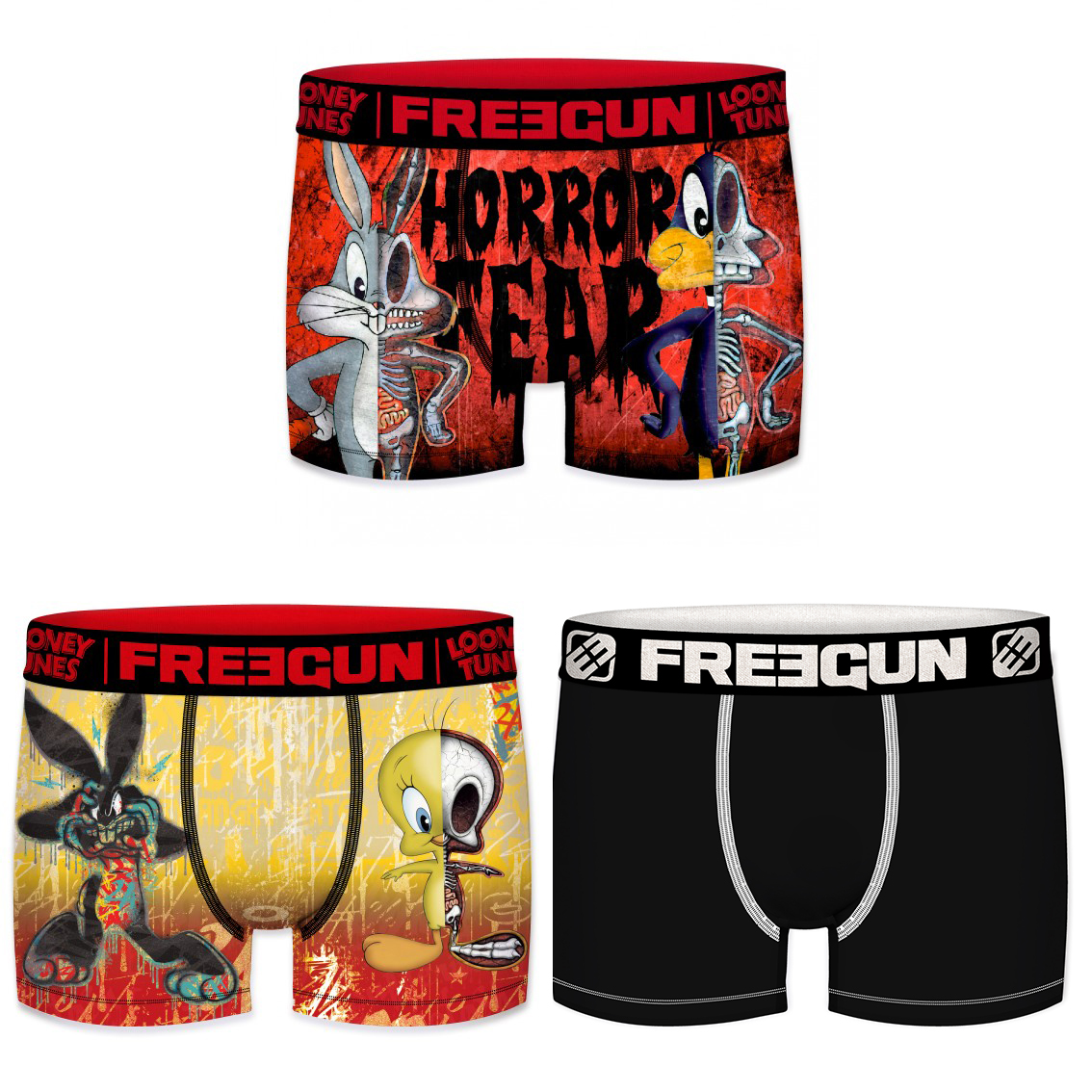 Lot de 3 boxers freegun homme looney tunes bugs bunny et daffy (photo) Lot de 3 boxers freegun homme looney tunes bugs bunny et daffy (photo)