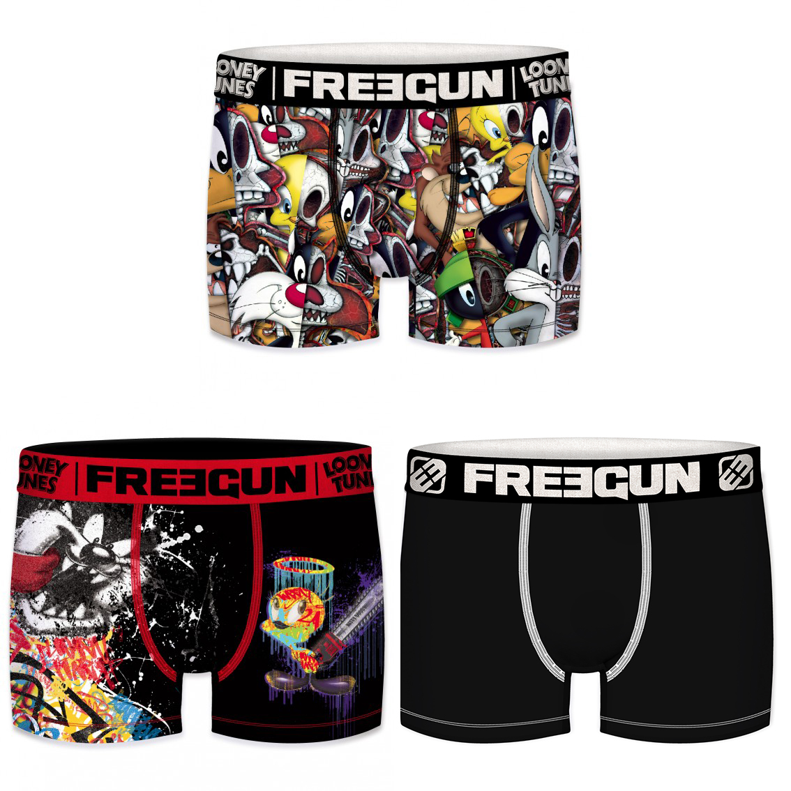 Lot de 3 boxer homme looney tunes titi et bugs bunny (photo) Lot de 3 boxer homme looney tunes titi et bugs bunny (photo)