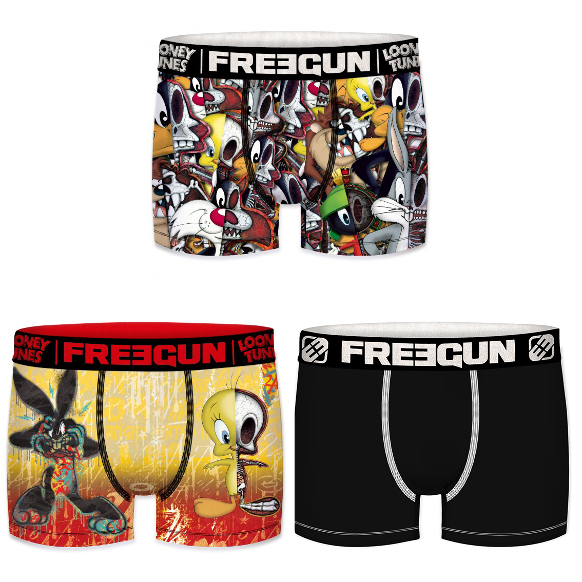 Lot de 3 boxer garçon looney tunes titi et bugs bunny (photo) Lot de 3 boxer garçon looney tunes titi et bugs bunny (photo)