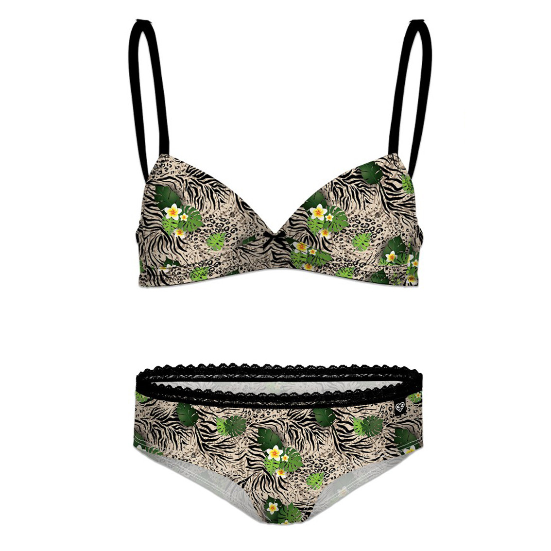 Ensemble boxer fille feuille (photo) Ensemble boxer fille feuille (photo)