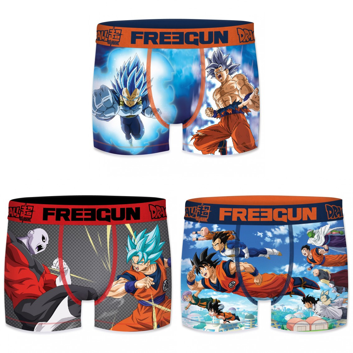 Lot de 3 boxers freegun garçon dragon ball super broly g2 (photo) Lot de 3 boxers freegun garçon dragon ball super broly g2 (photo)