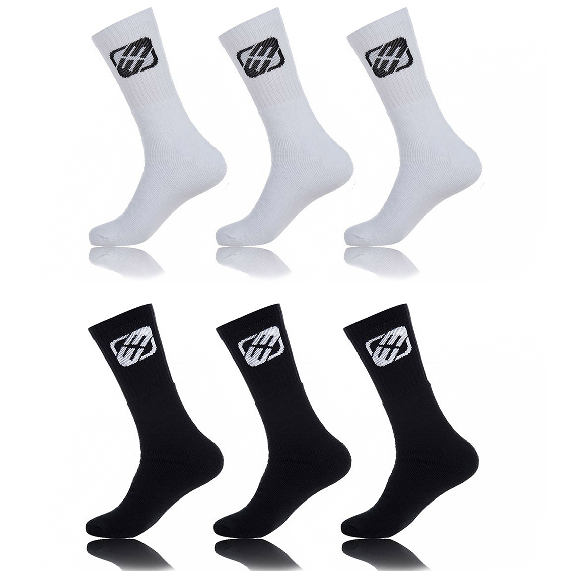 Lot de 6 paires de tennis garçon noir et blanc (photo) Lot de 6 paires de tennis garçon noir et blanc