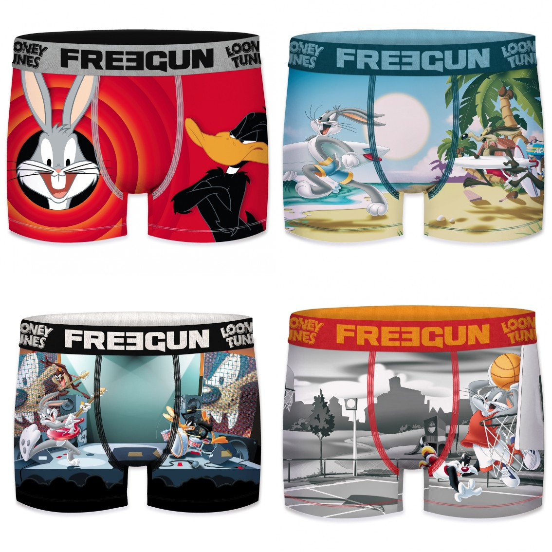 Lot de 4 boxers homme looney tunes (photo) Lot de 4 boxers homme looney tunes (photo)
