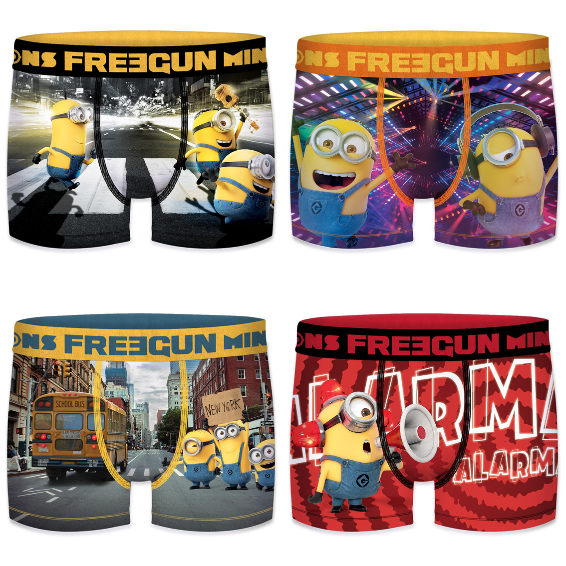 Lot de 4 boxers freegun homme despicable me minions (photo) Lot de 4 boxers freegun homme despicable me minions