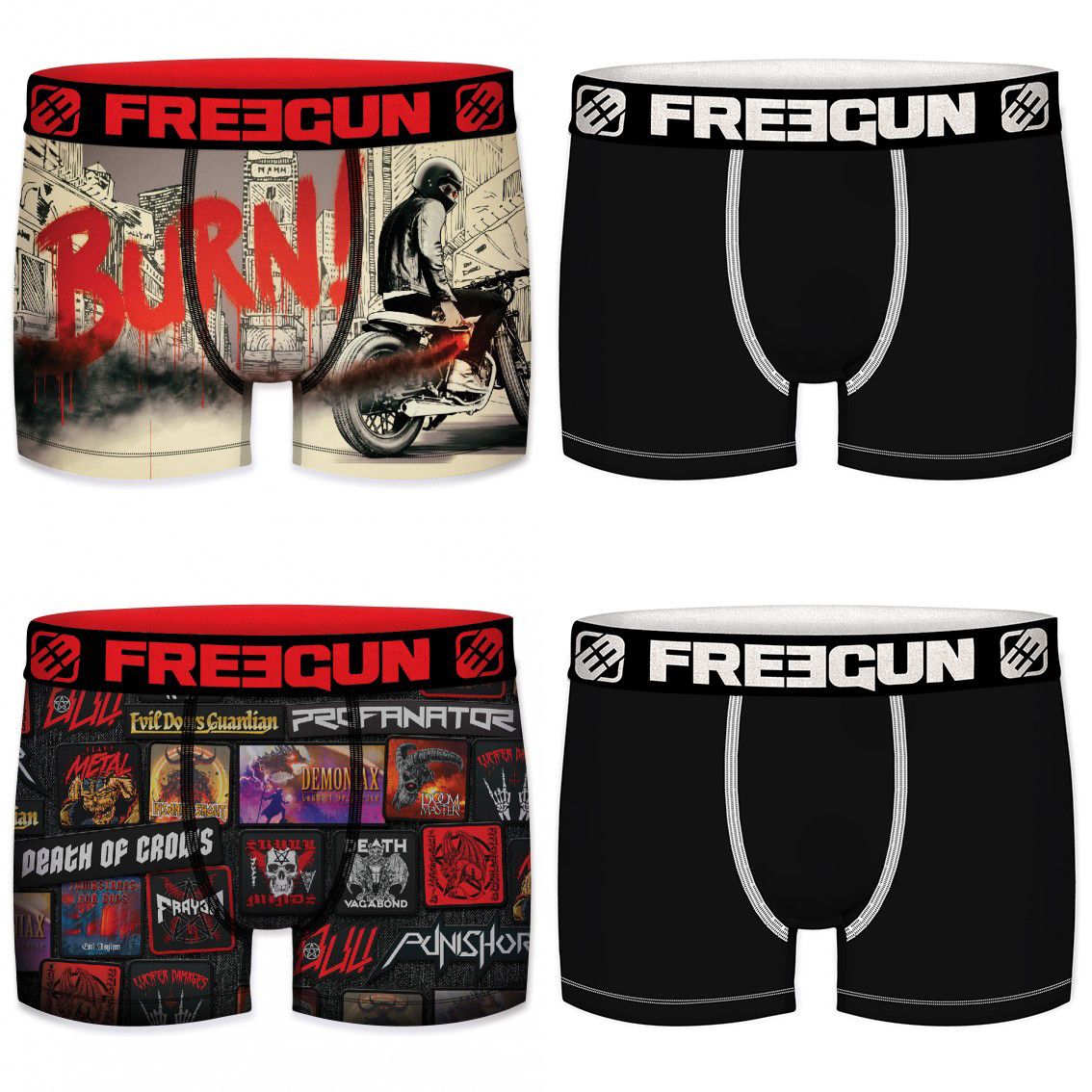Lot de 4 boxers homme burn (photo) Lot de 4 boxers homme burn (photo)