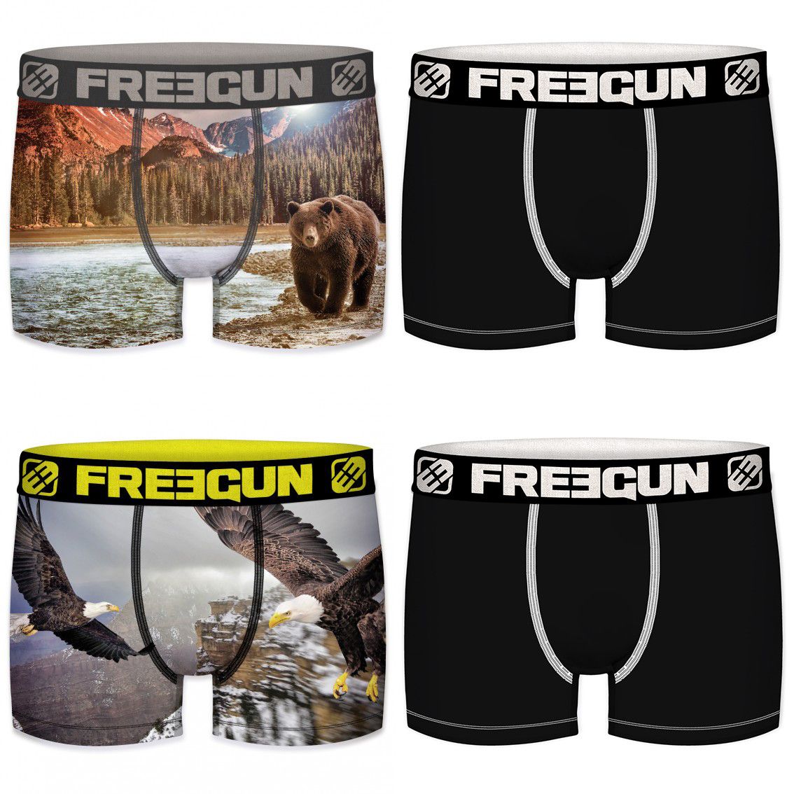 Lot de 4 boxers homme animals ours (photo) Lot de 4 boxers homme animals ours (photo)